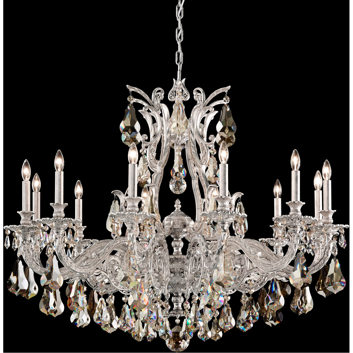 Sophia 12 Light Antique Silver Chandelier Ceiling Light in Heritage