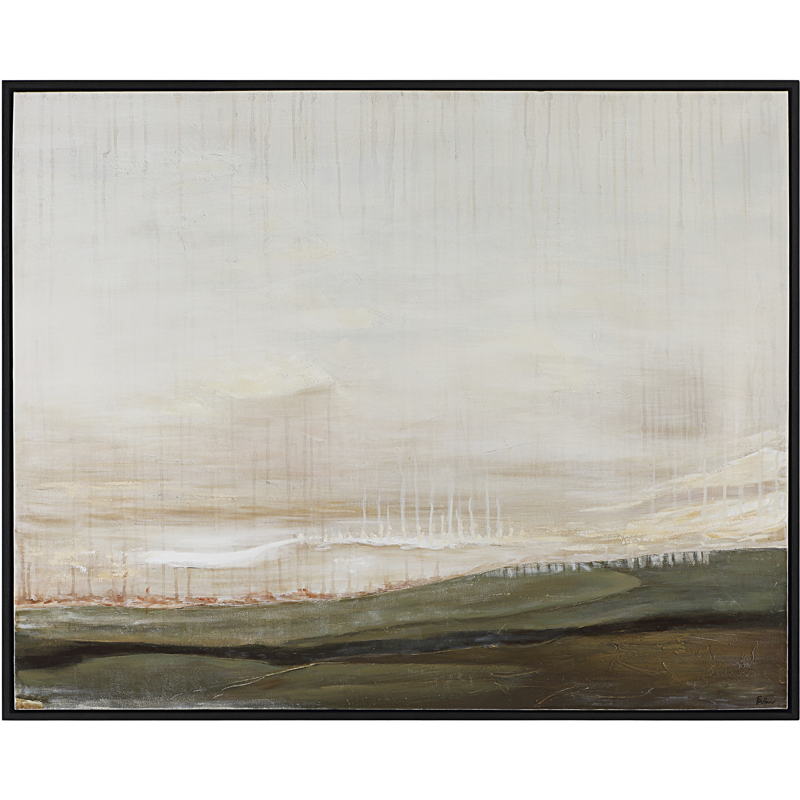 Mackay Painted Matte Black Canvas Art