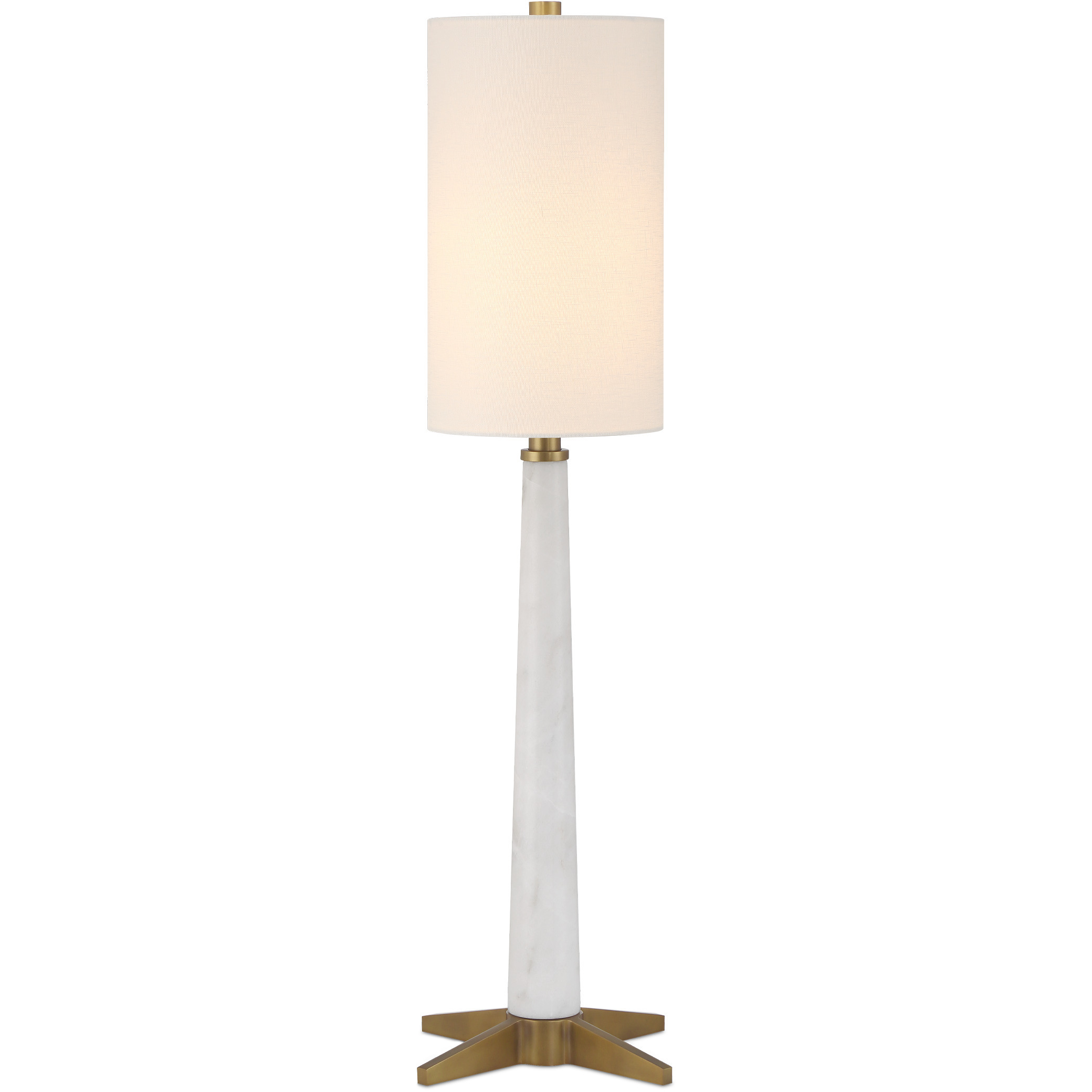 Munroe 31.75 inch 60 watt White and Antique Brass Table Lamp Portable Light