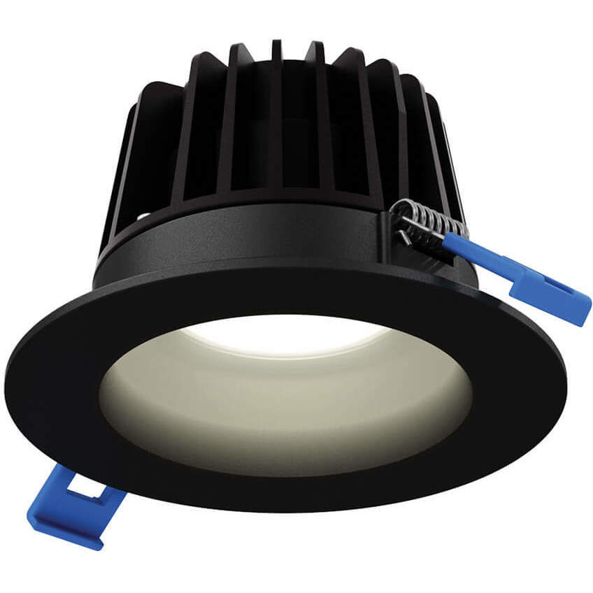 Smooth Baffle Black Regressed Down Light in 3000K, Round
