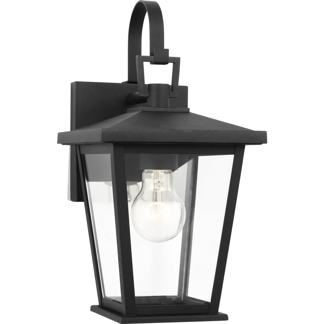 Linton 1 Light 12.63 inch Textured Black Outdoor Wall Lantern, Small