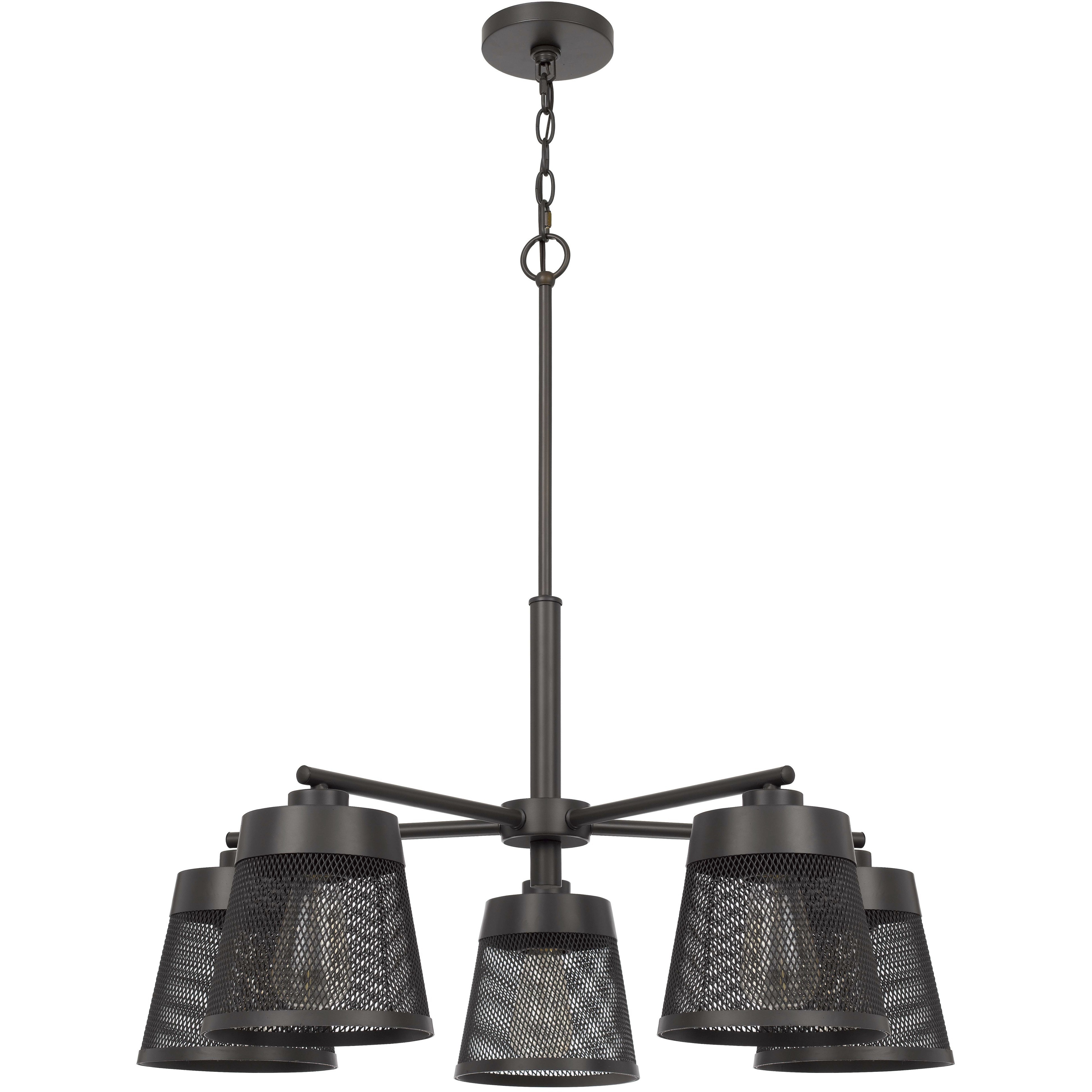 Hampton 5 Light 30.5 inch Matte Black/Mesh Chandelier Ceiling Light