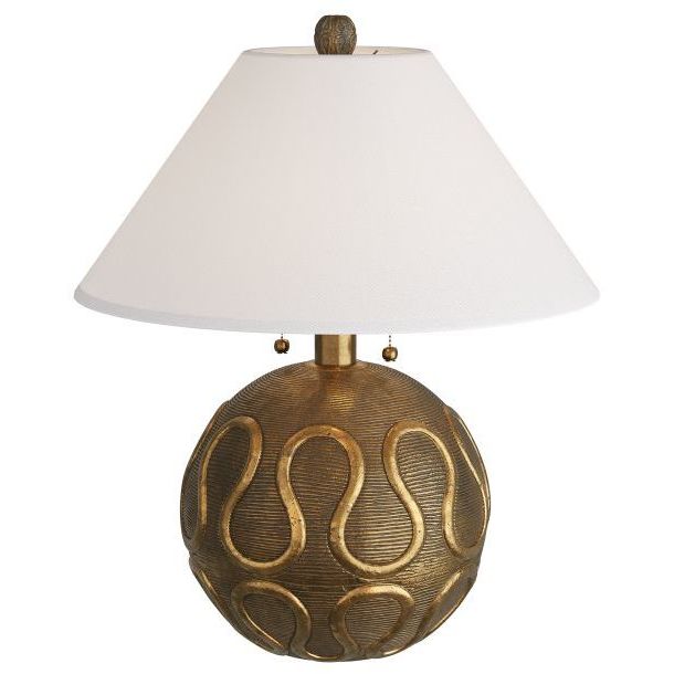 Serpiente 27 inch Vintage Brass Table Lamp Portable Light