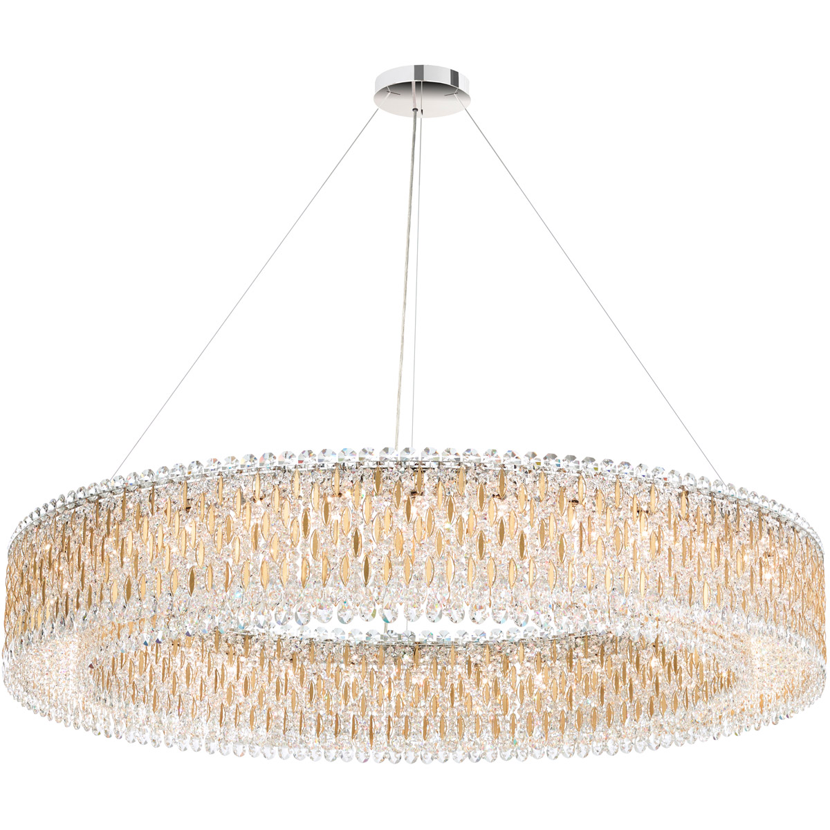 Sarella 32 Light 59 inch Heirloom Gold Pendant Ceiling Light in Swarovski
