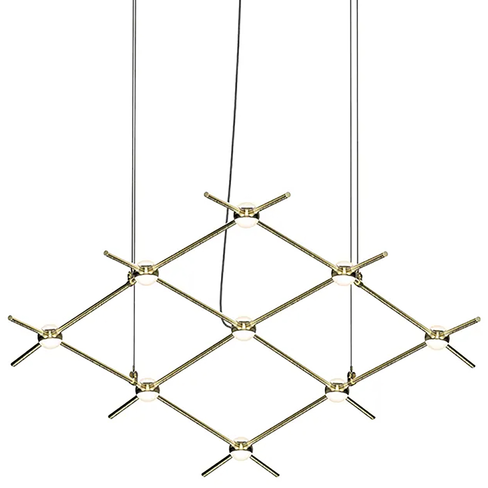 Constellation Aquarius Minor LED 66.75 inch Satin Brass Chandelier Ceiling Light in 3000K, White Optical Acrylic, 10 FT. Cord