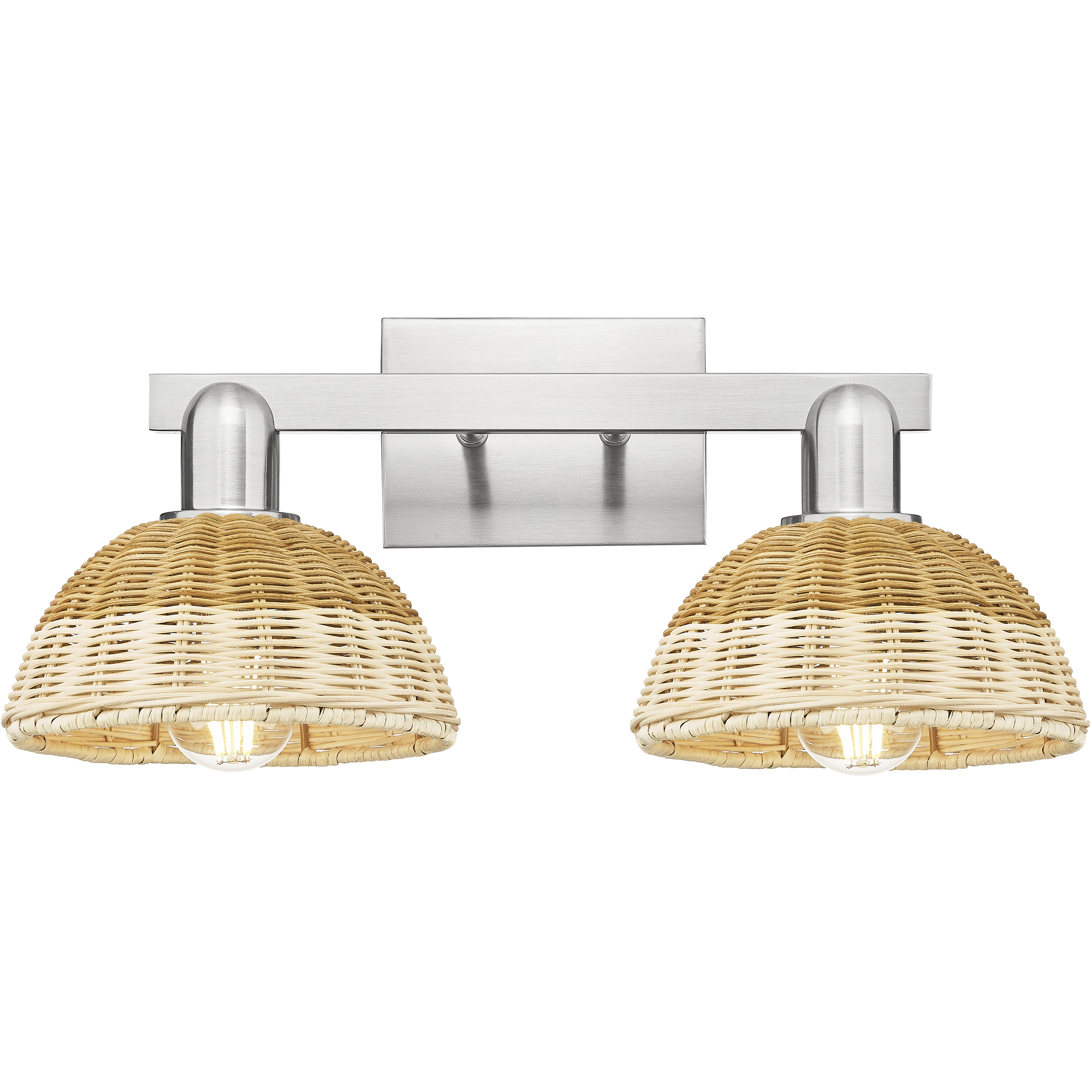 Natural Ballston Dome 2 Light 16 inch Brushed Satin Nickel Bath Vanity Light Wall Light
