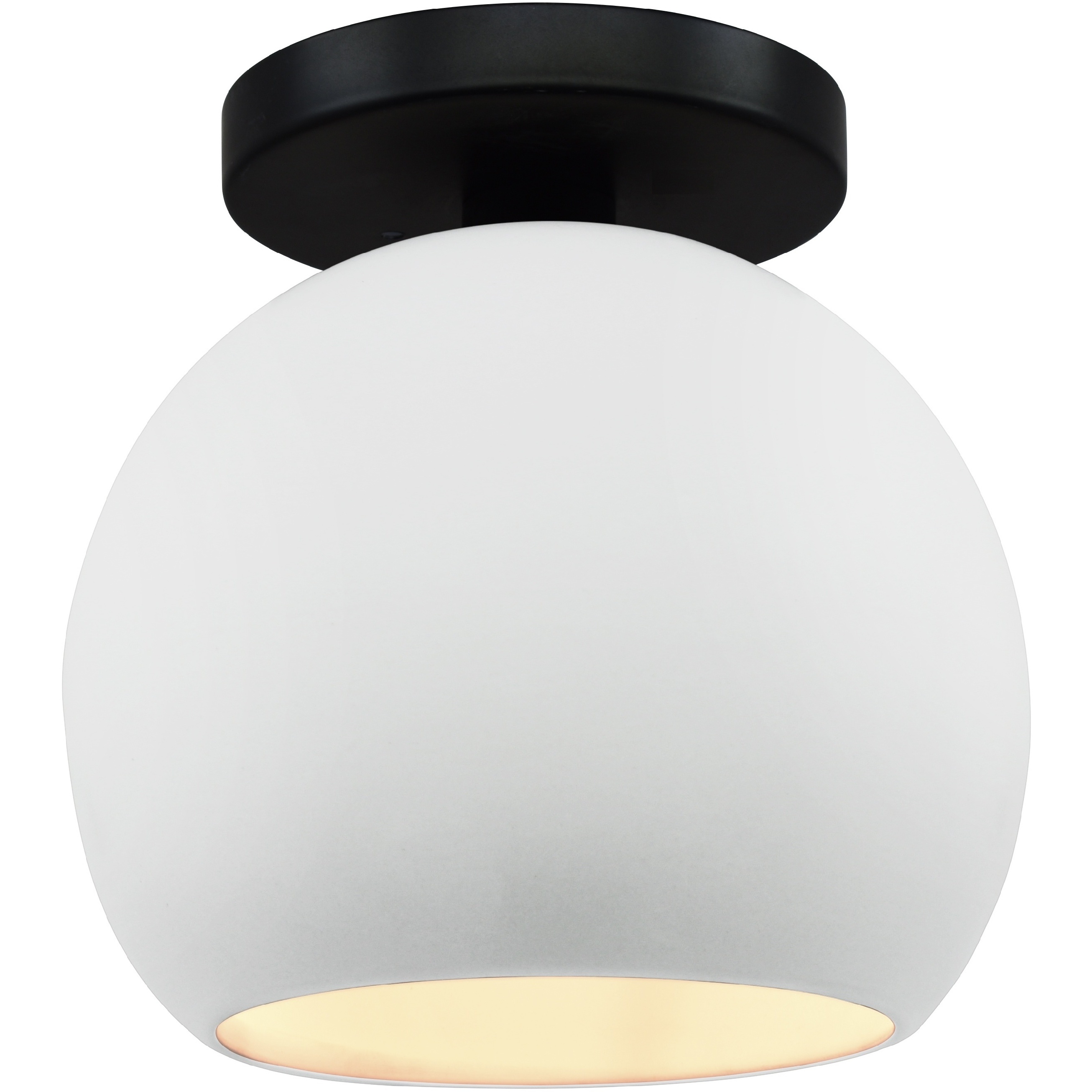 Radiance 1 Light 10 inch Gloss White and Matte Black Semi Flush Ceiling Light