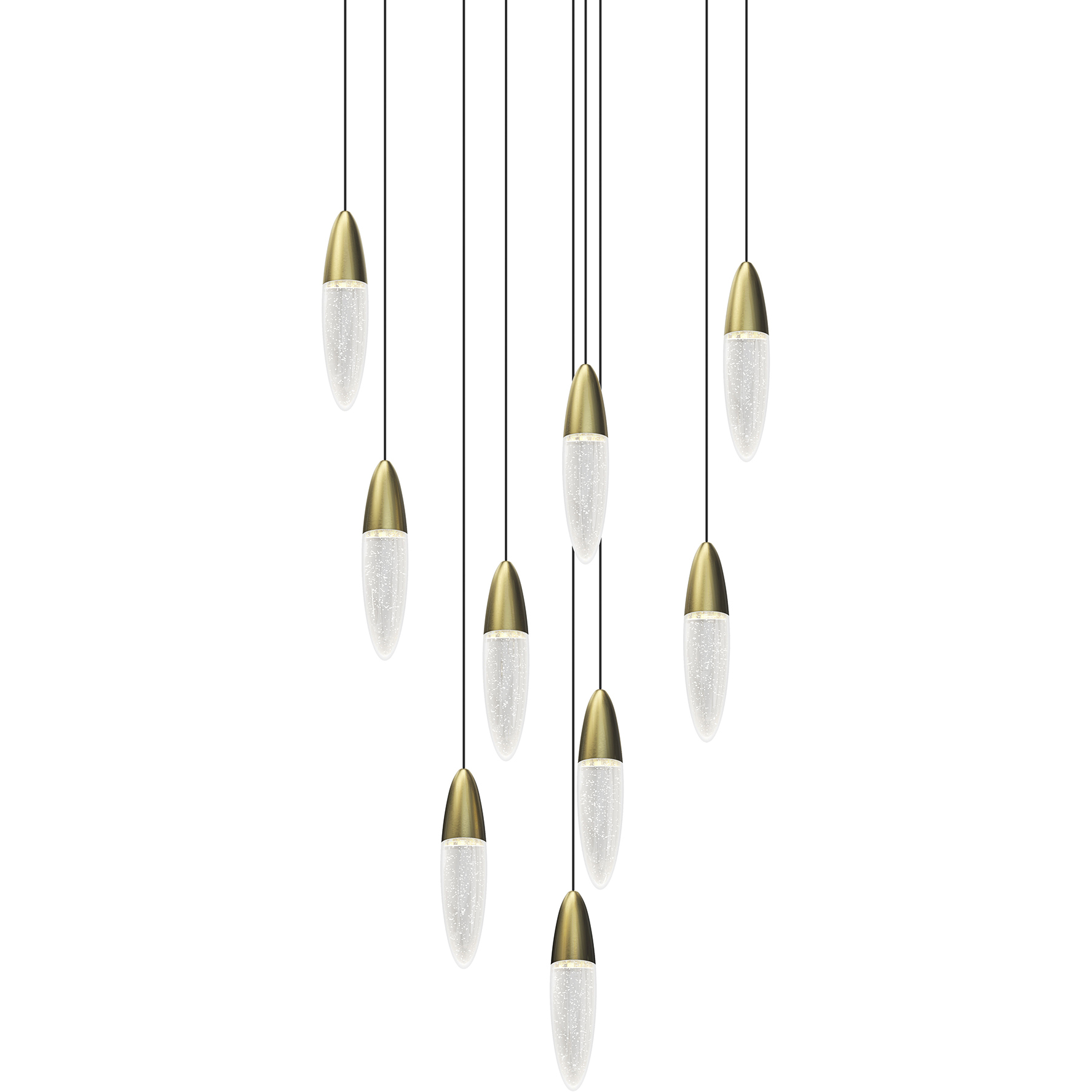 Sultana LED 24.5 inch Satin Brass and Clear Pendant Ceiling Light