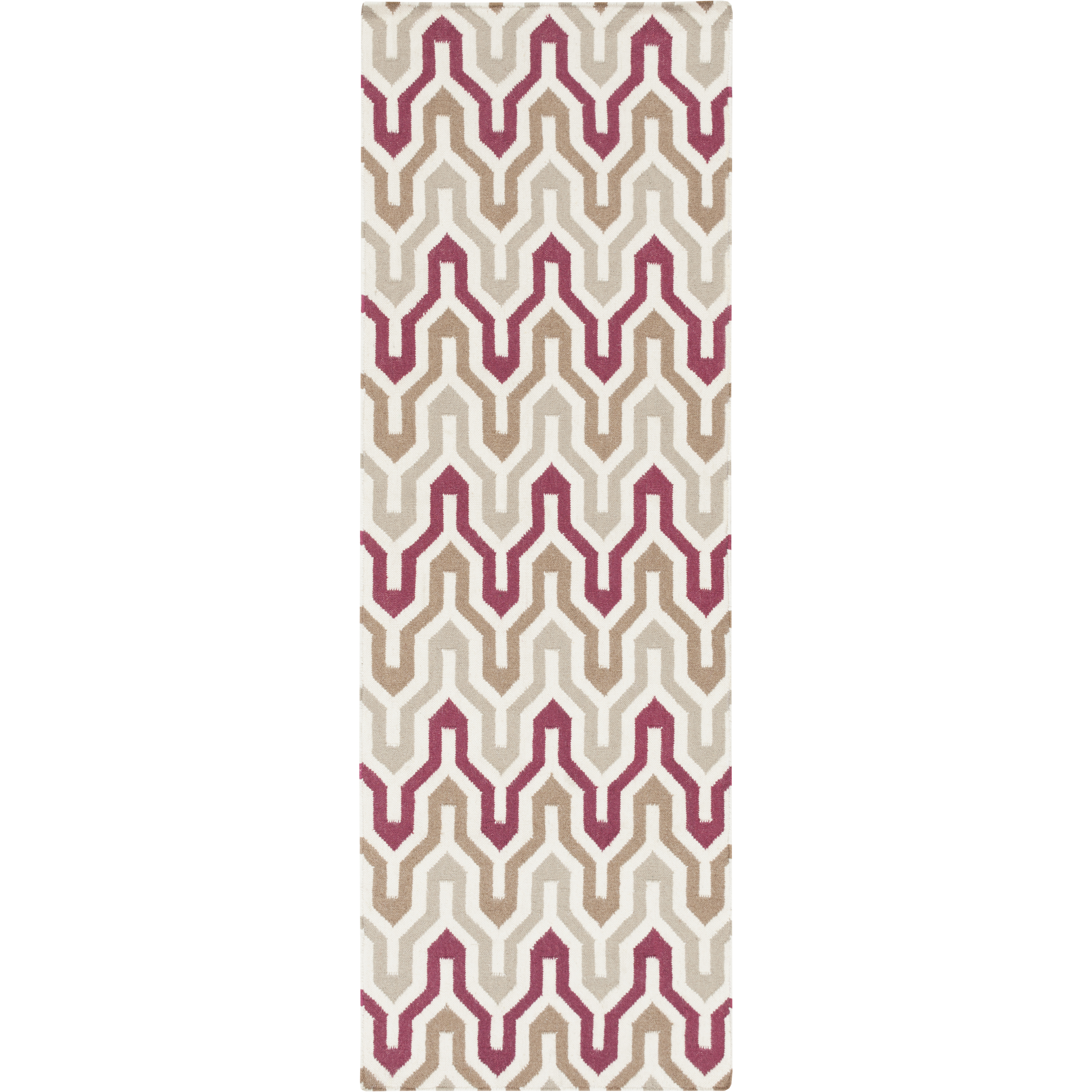 Fallon 96 X 30 inch Burgundy, Camel, Ivory Rug