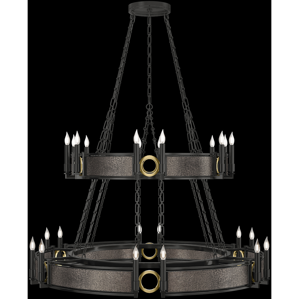 Mirage 24 Light 50 inch Black Chandelier Ceiling Light