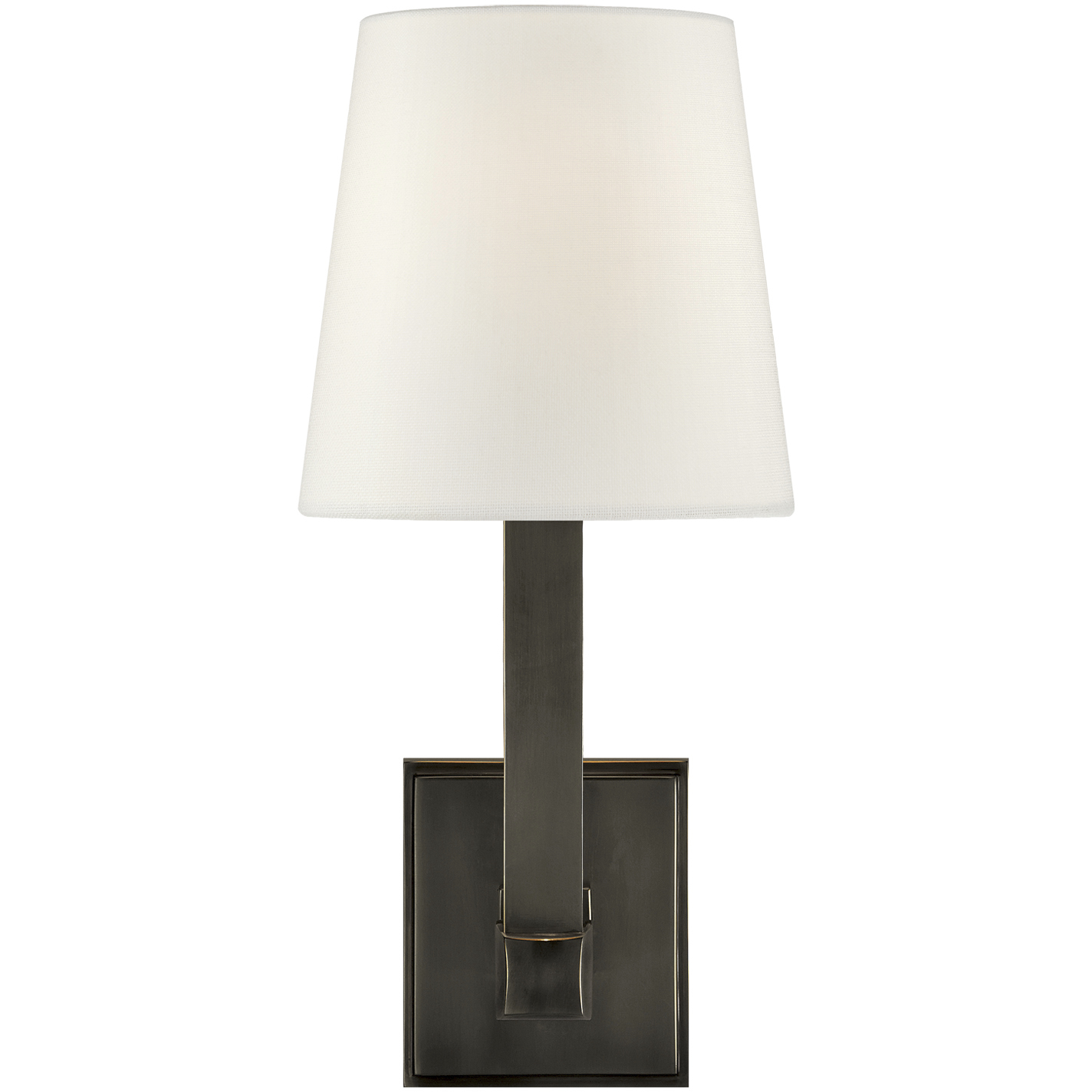 Chapman & Myers Square Tube 1 Light 6.25 inch Bronze Single Sconce Wall Light in Linen