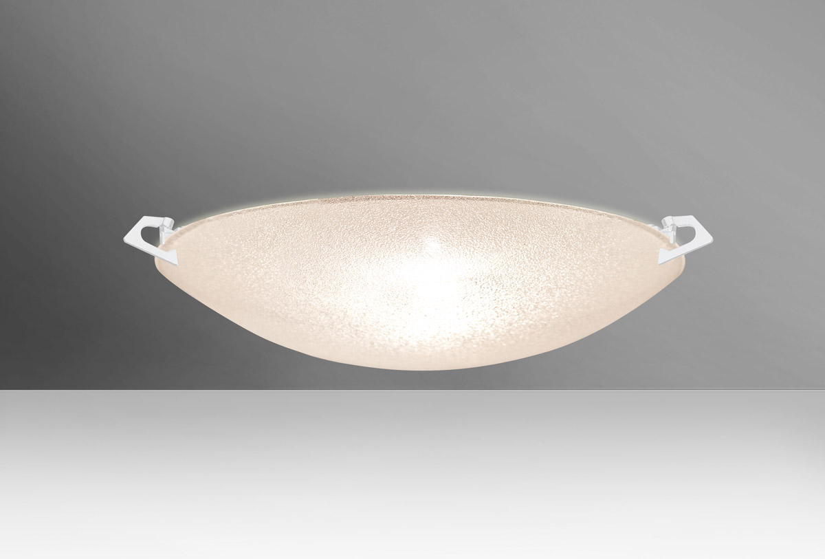 Sonya 17 2 Light 17 inch White Flush Mount Ceiling Light in Halogen, Glitter Glass
