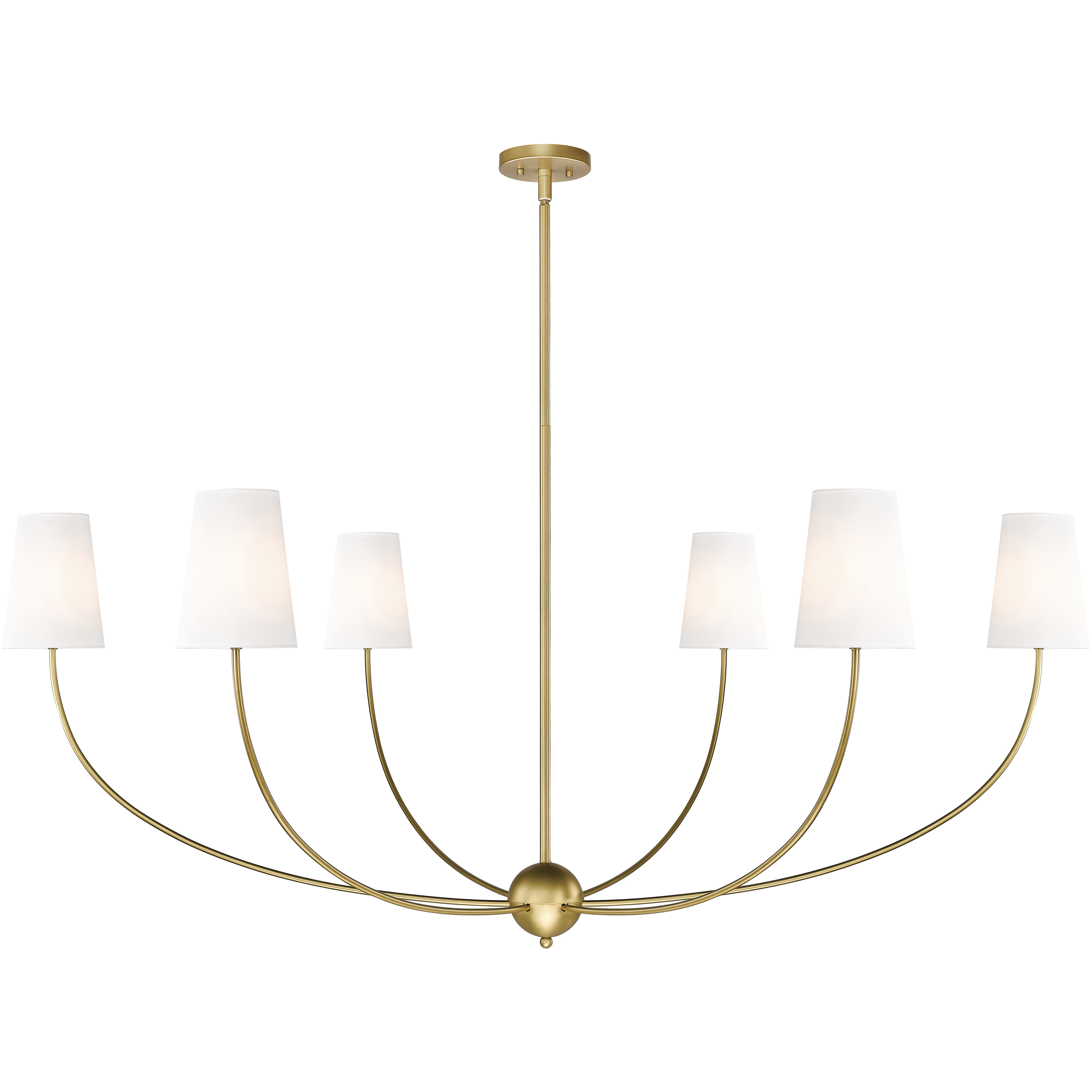 Shannon 6 Light 62 inch Rubbed Brass Chandelier Ceiling Light