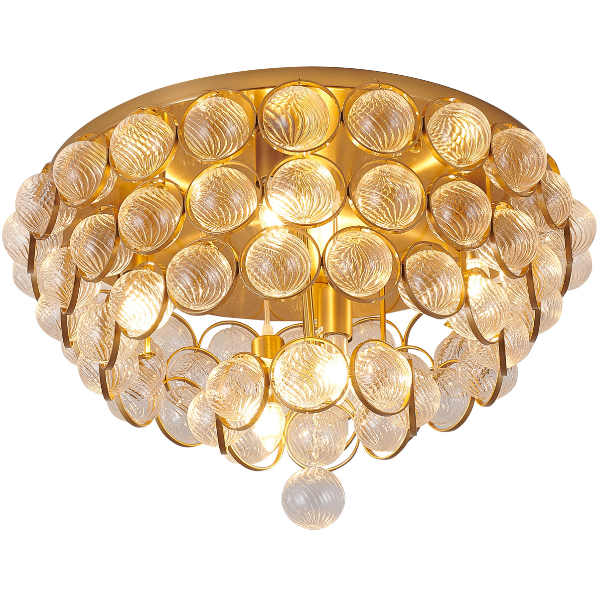 Canada 6 Light 24 inch Brass Semi Flush Mount Ceiling Light