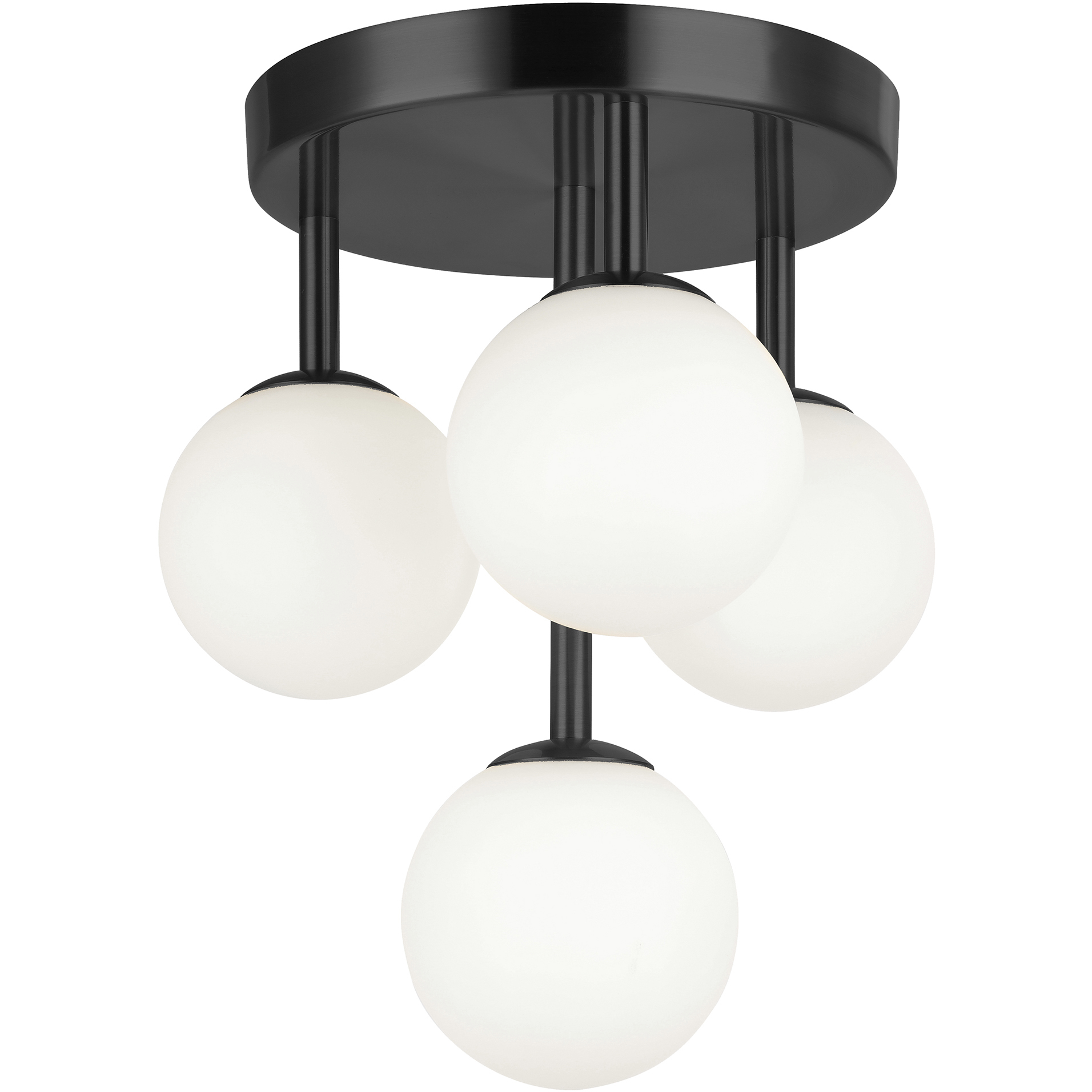 Megallan 4 Light 10.75 inch Matte Black Flush Mount Ceiling Light