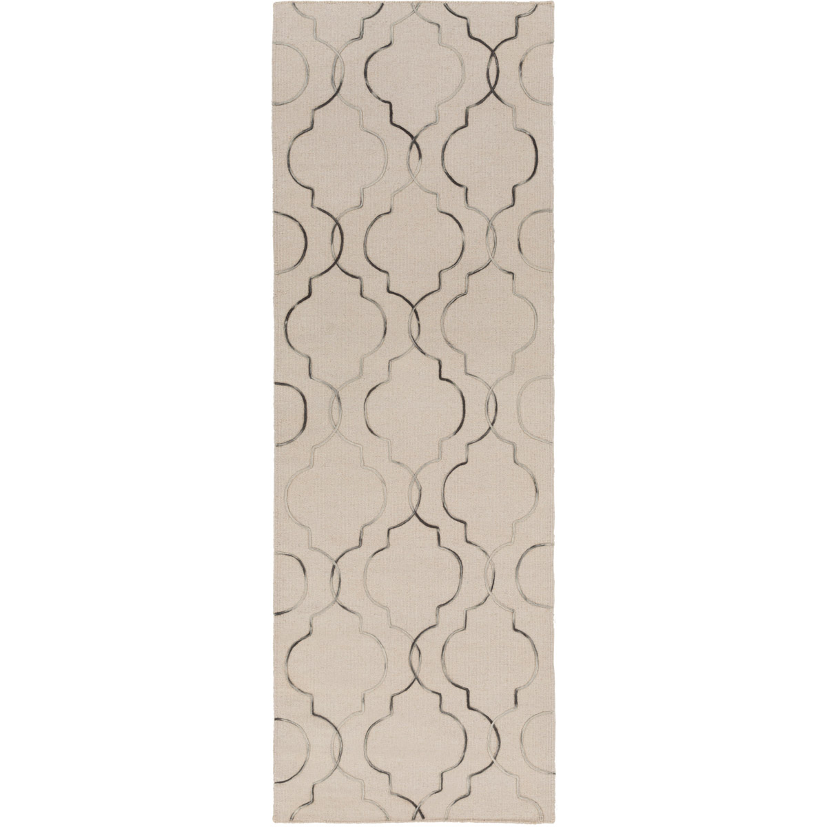 Seabrook 96 X 30 inch Neutral and Black Runner, Wool