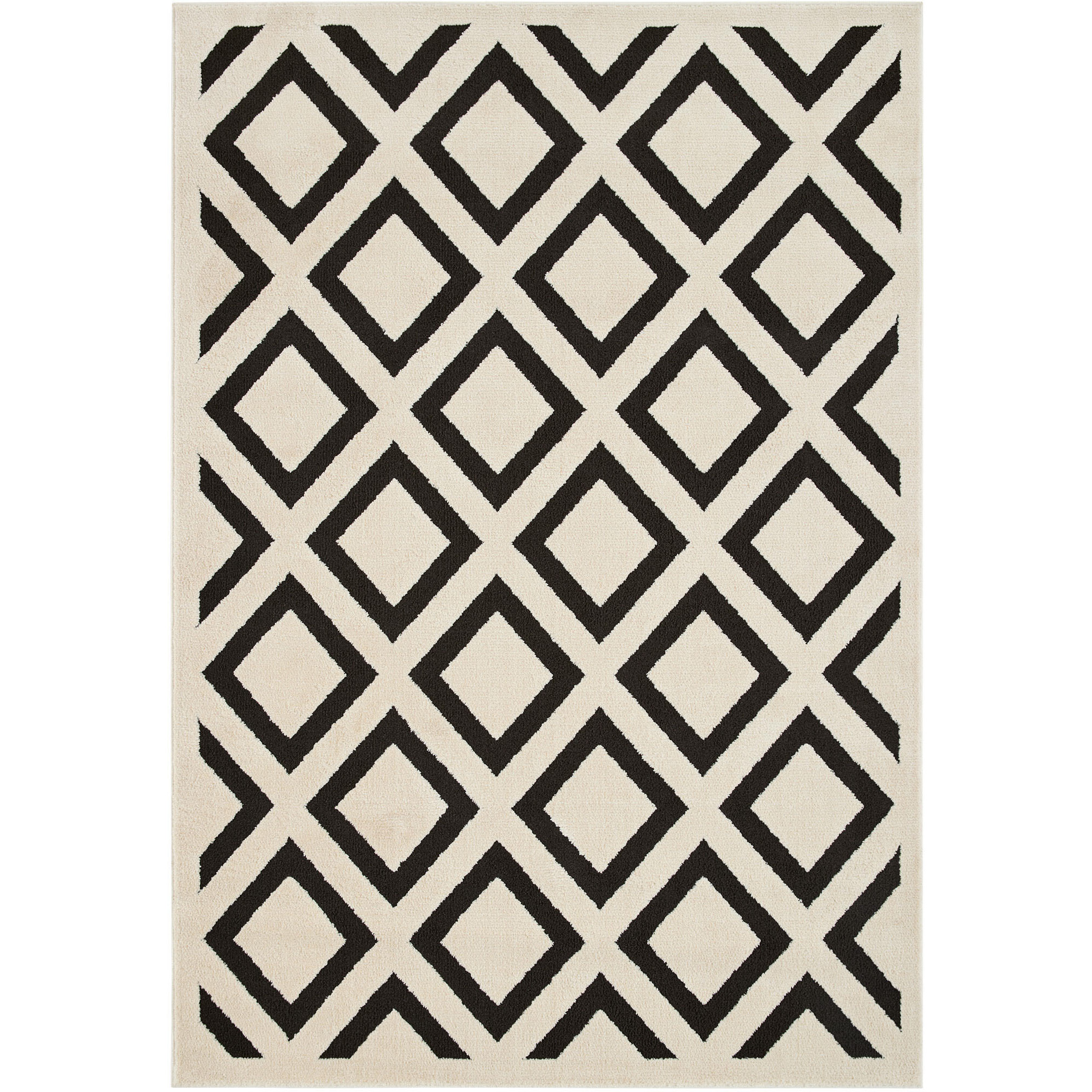 Optika 90 X 63 inch Black/White Rug in 5 x 7