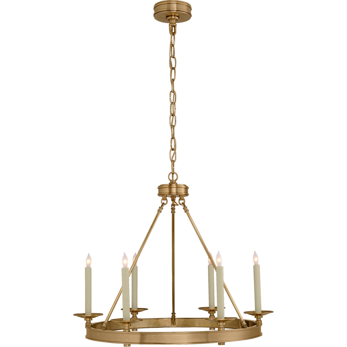 Chapman & Myers Launceton 6 Light 27 inch Antique-Burnished Brass Ring Chandelier Ceiling Light, Small