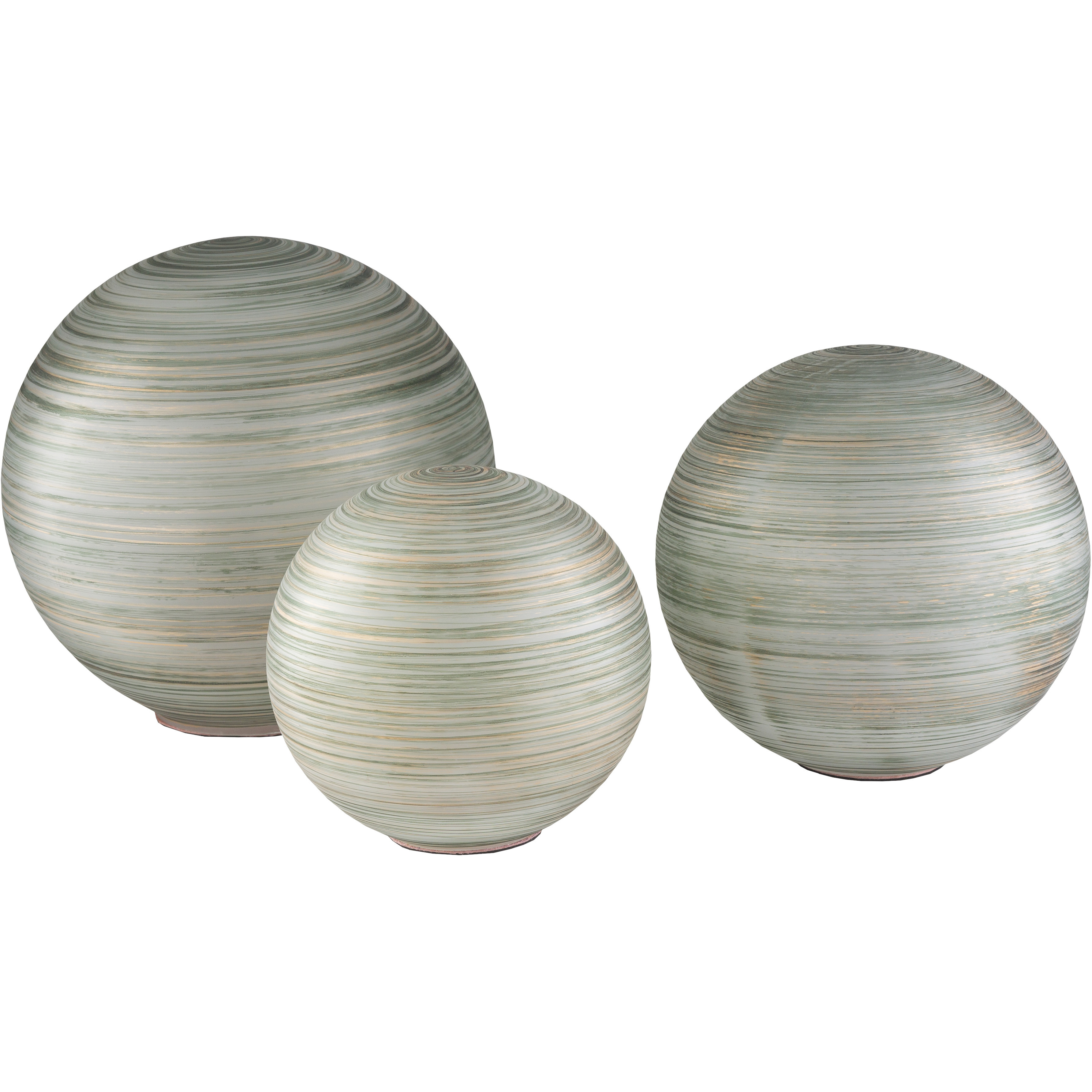 Rondure Dark Green Outdoor Decorative Objects & Sculptures, Set of 3