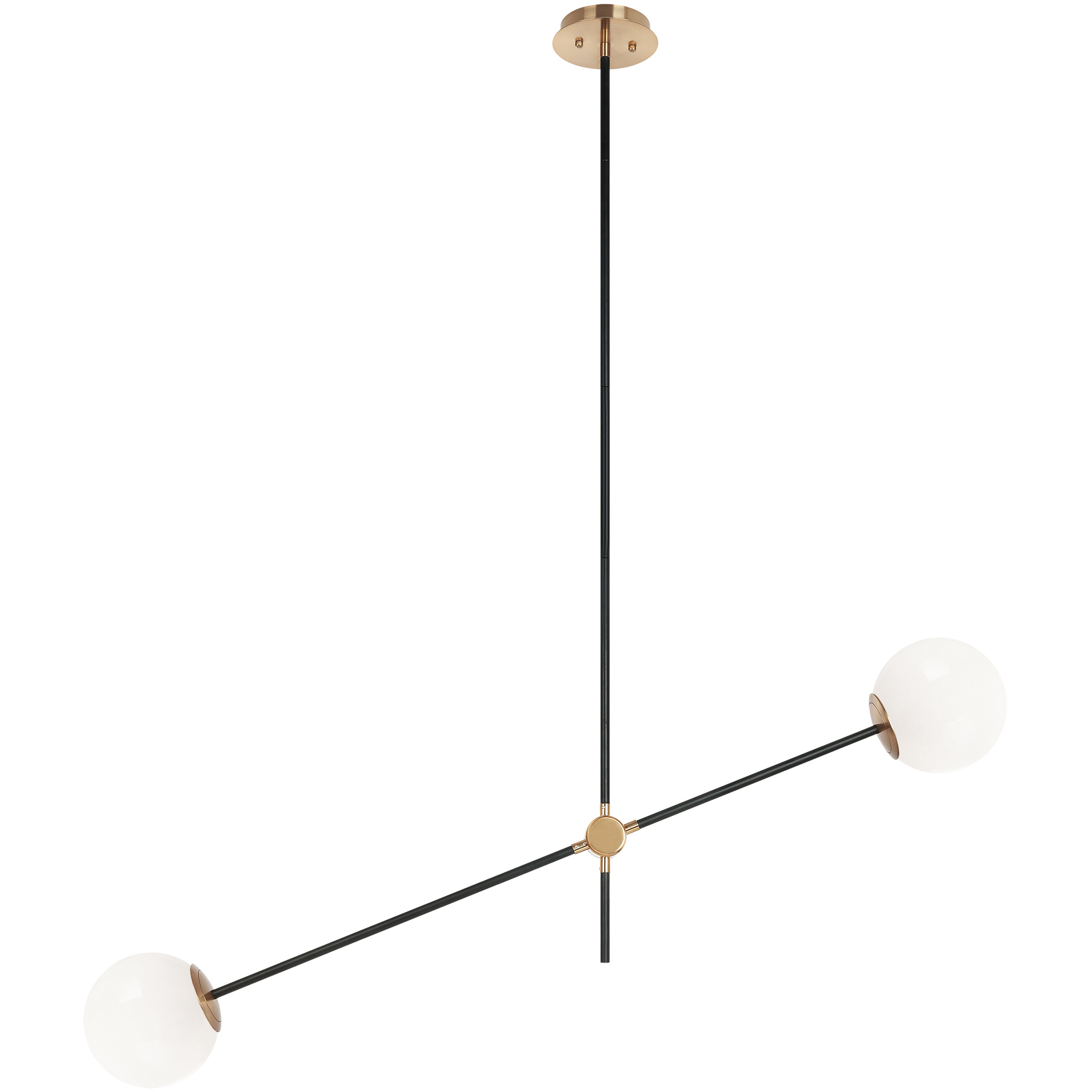 Cosmic 2 Light 34 inch Aged Gold Brass Pendant Ceiling Light