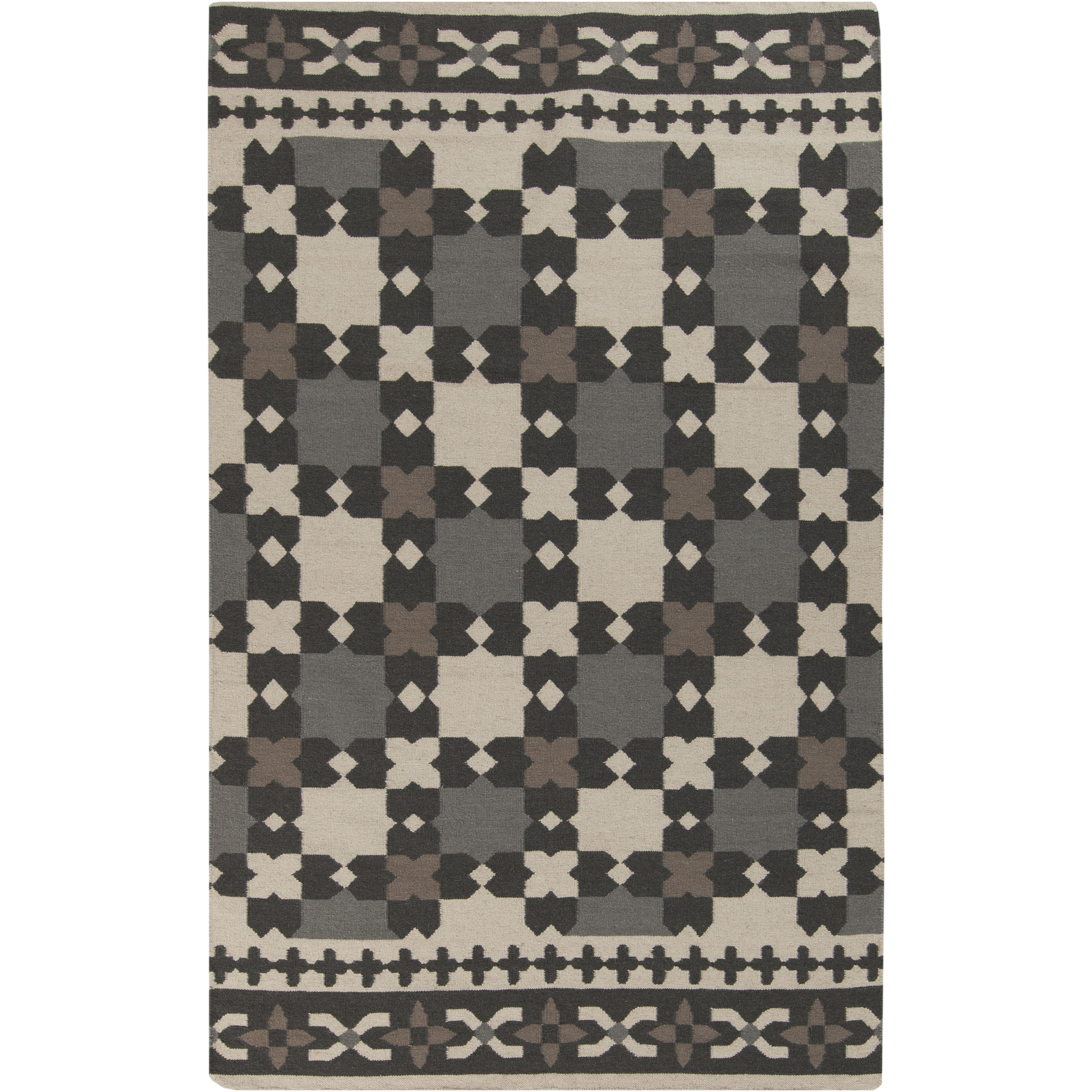 Frontier 36 X 24 inch Cream, Medium Gray, Charcoal, Taupe Rug