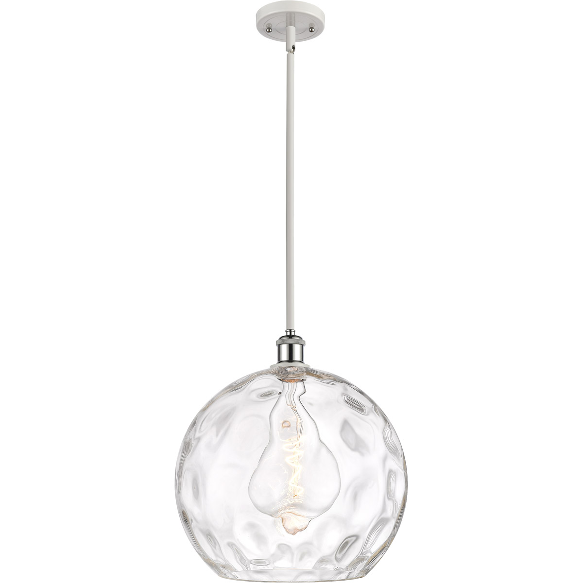 Ballston Athens Water Glass LED 13.75 inch White and Polished Chrome Pendant Ceiling Light