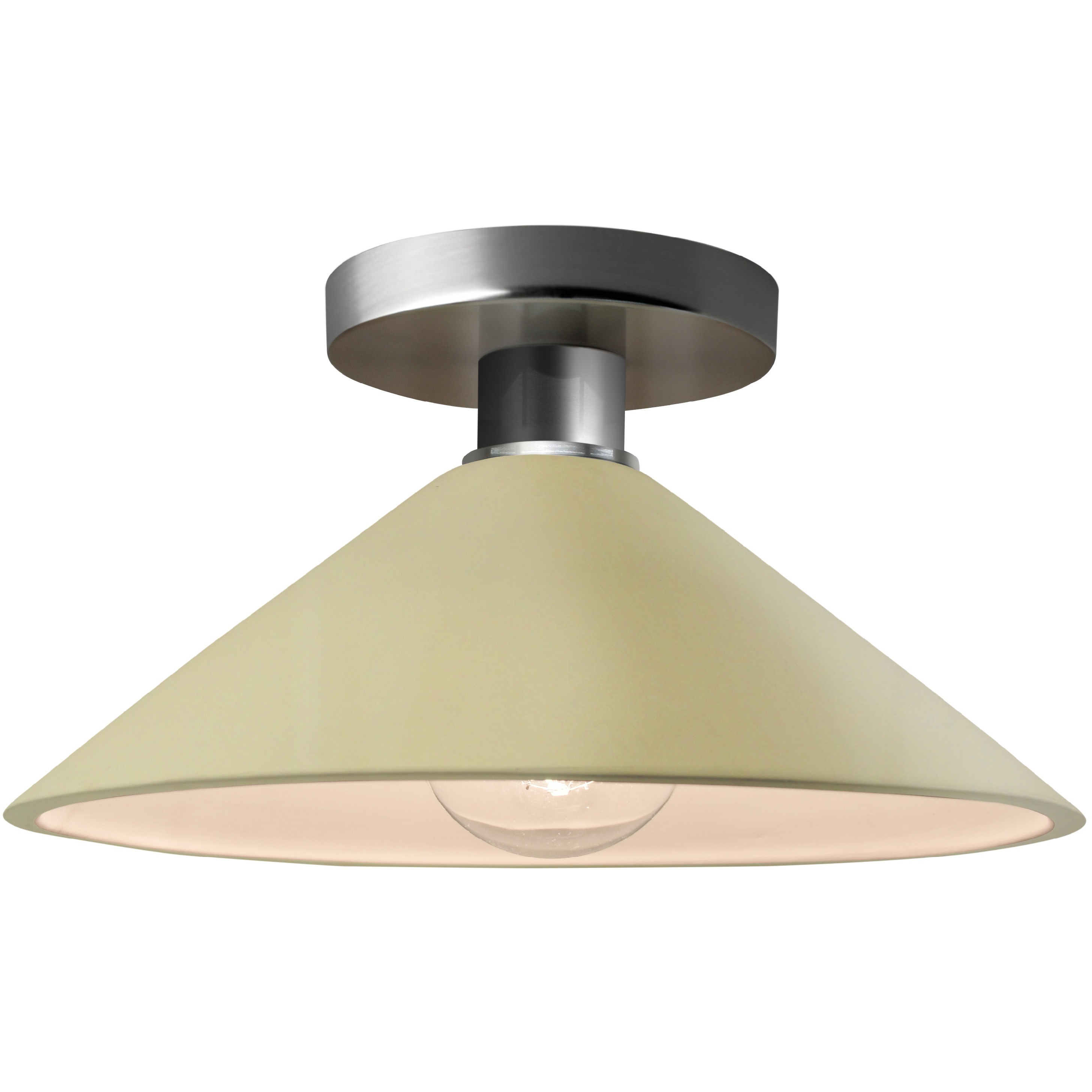 Radiance 1 Light 11.75 inch Vanilla Gloss and Brushed Nickel Semi Flush Ceiling Light
