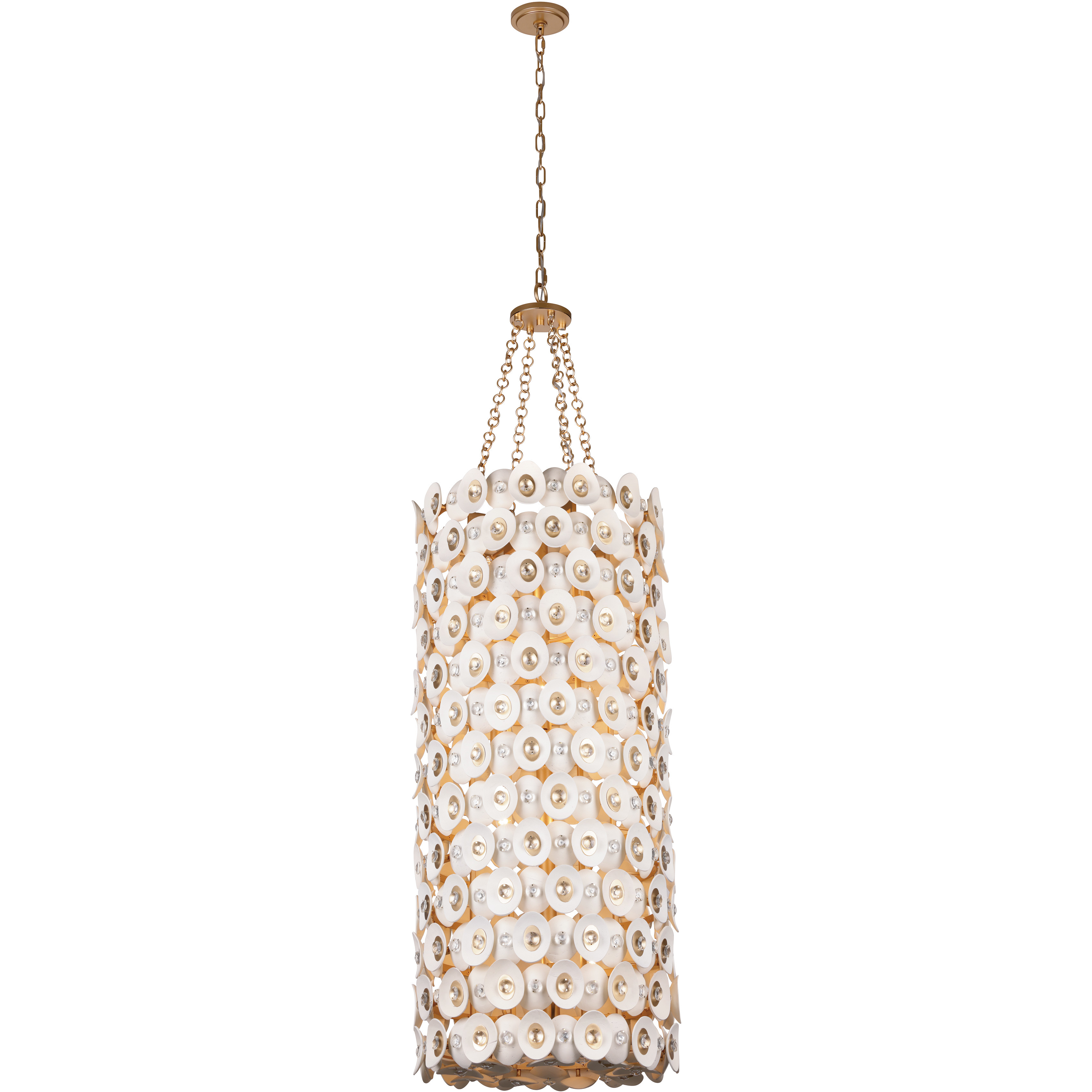 Niu 12 Light 20 inch Coconut Shell Gold / Coconut Shell White Foyer Ceiling Light