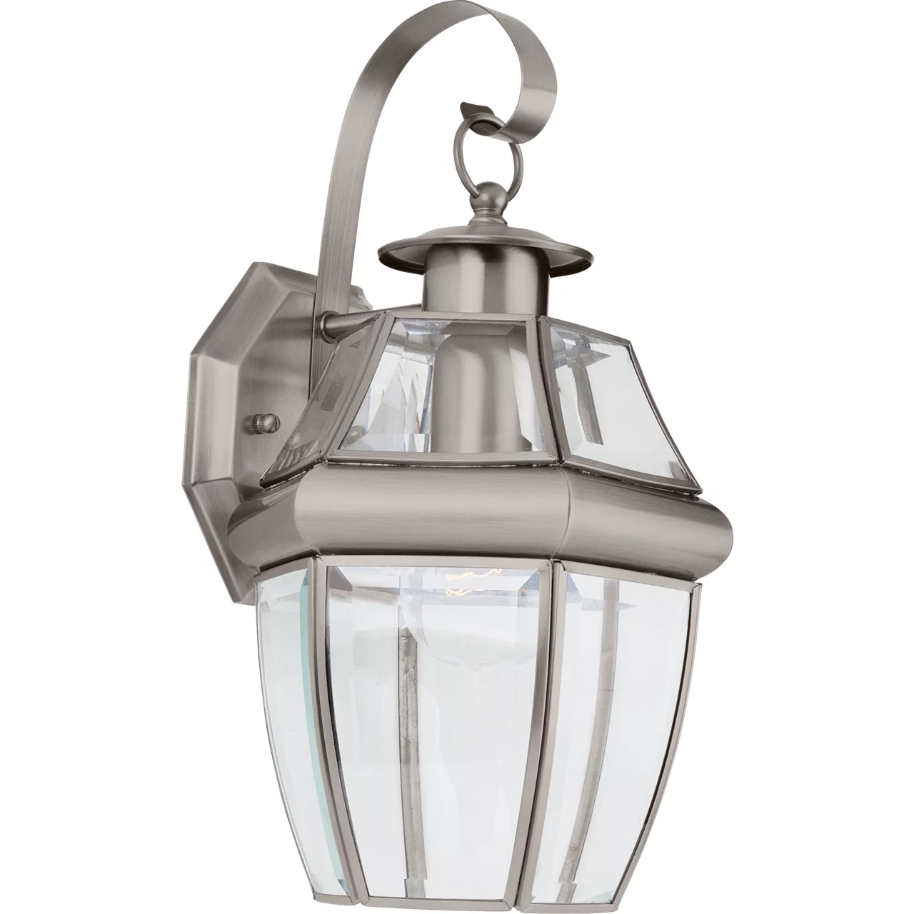 Lancaster 1 Light 14 inch Antique Brushed Nickel Outdoor Wall Lantern, Large