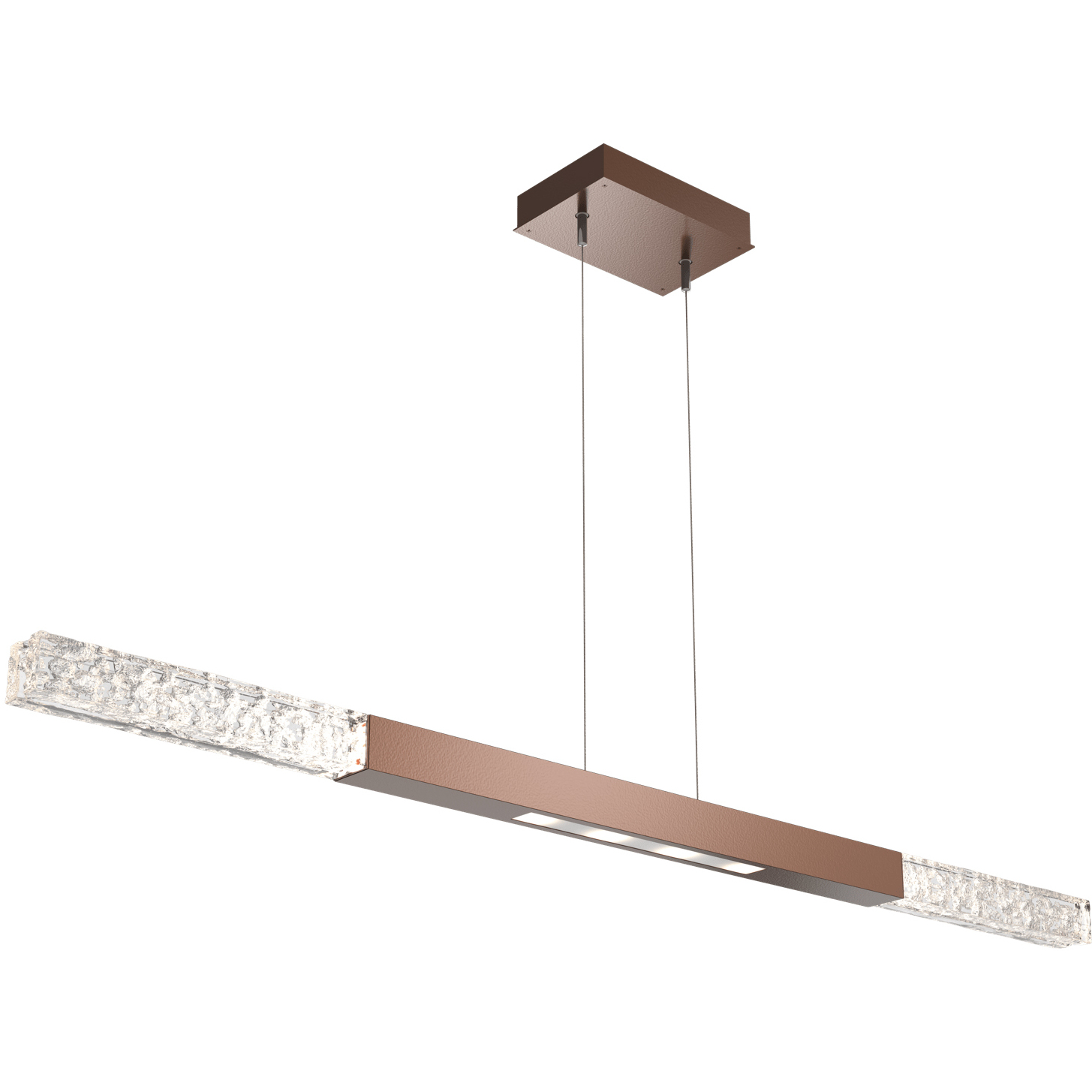 Axis LED 48.1 inch Burnished Bronze Linear Pendant Ceiling Light in 2700K LED, Single Small Moda