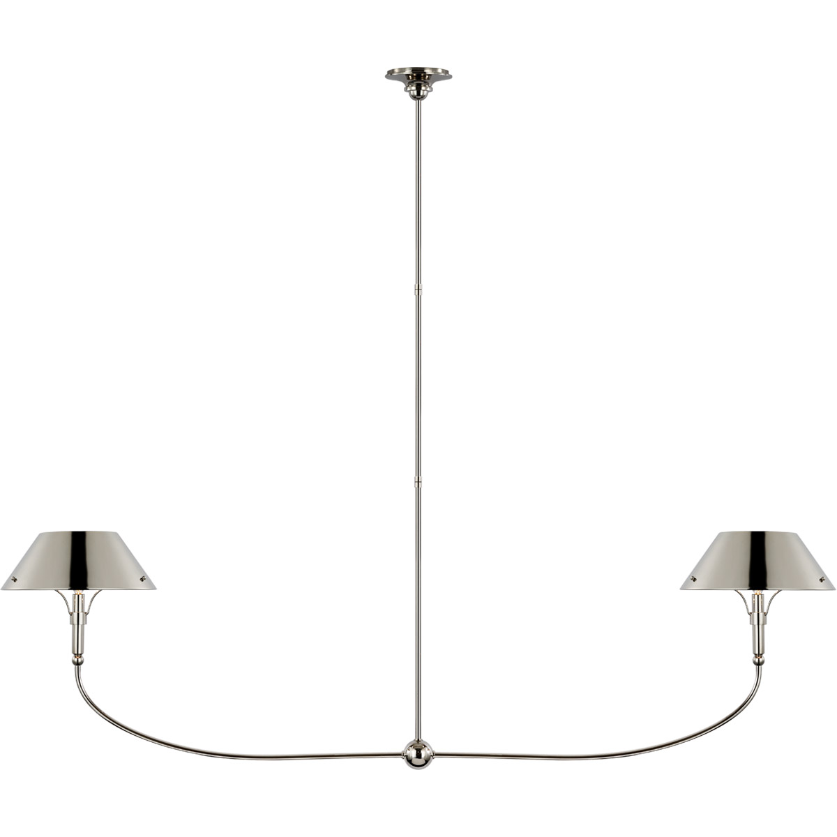 Thomas O'Brien Turlington LED 68 inch Polished Nickel Linear Chandelier Ceiling Light, XL