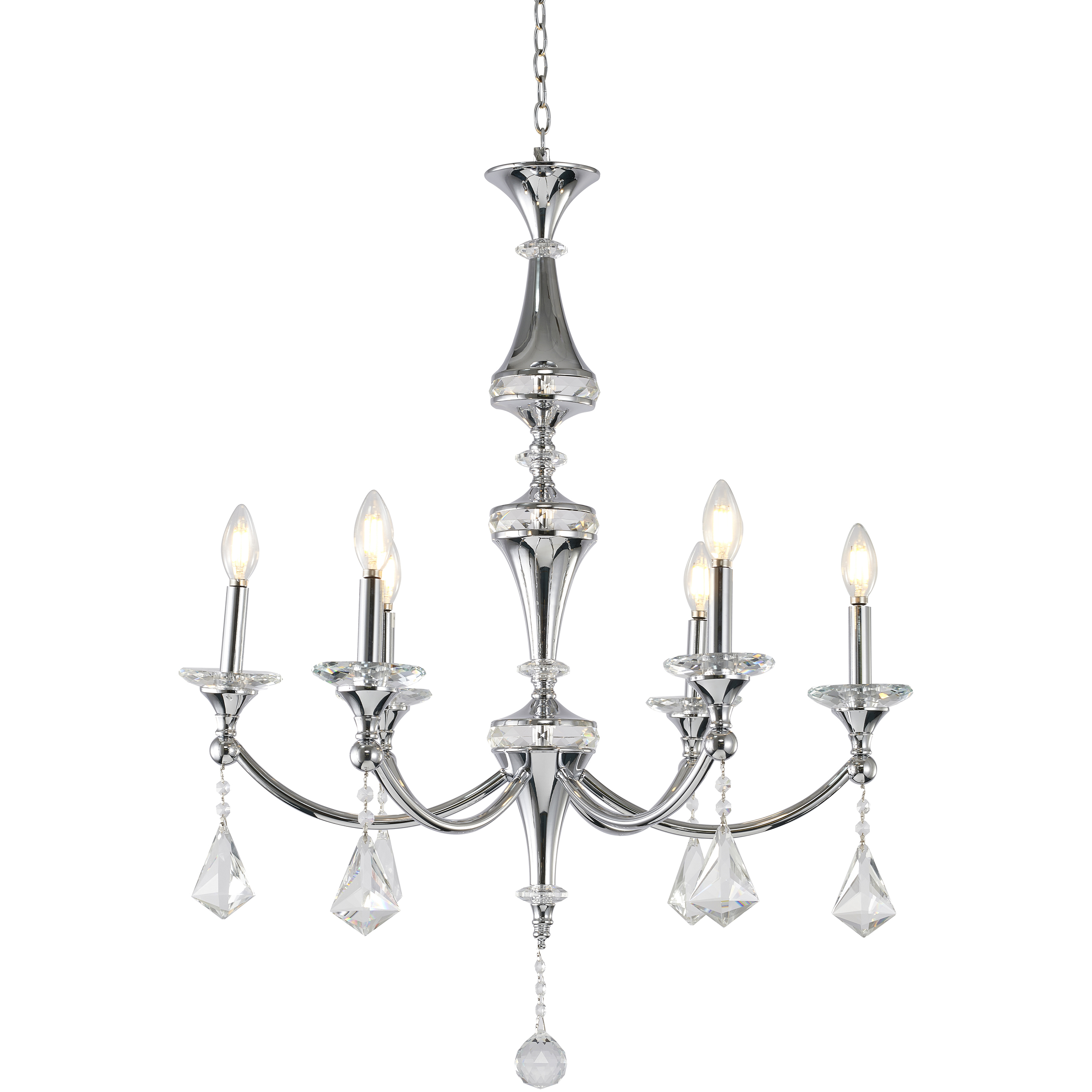 Canada 6 Light 27 inch Chrome Chandelier Ceiling Light
