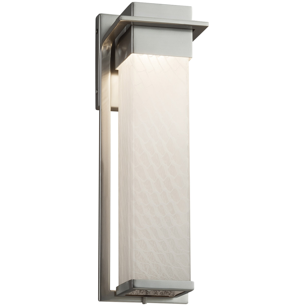 Fusion 16.5 inch Brushed Nickel Outdoor Wall Sconce in Weave Fusion