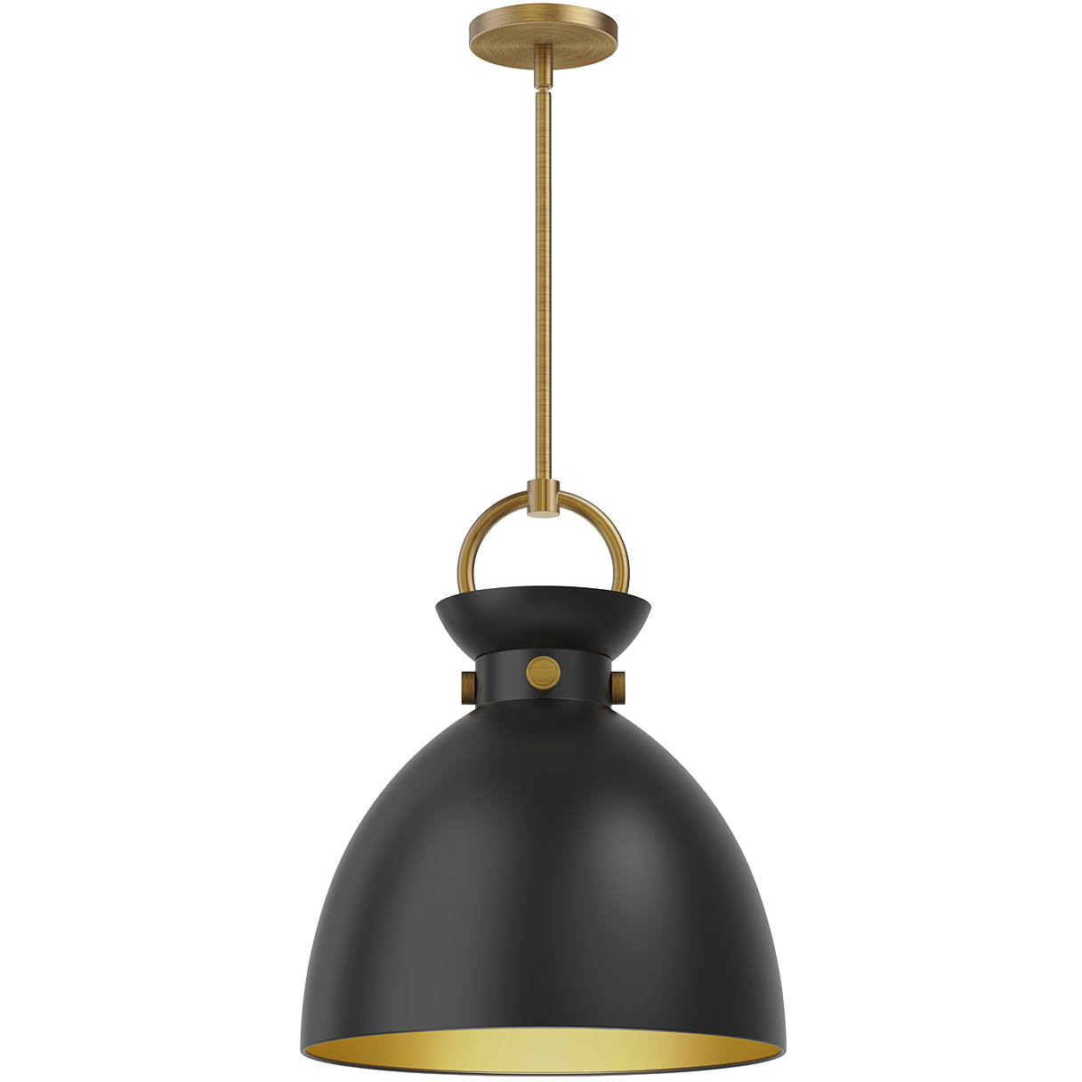 Alora Mood Waldo 1 Light 14 inch Aged Gold and Matte Black Pendant Ceiling Light