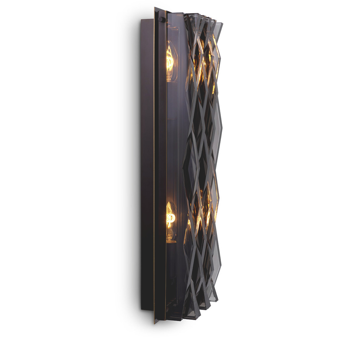 Nuvola 4 Light 7.09 inch Bronze Highlight and Smoke Glass Wall Lamp Wall Light, Large