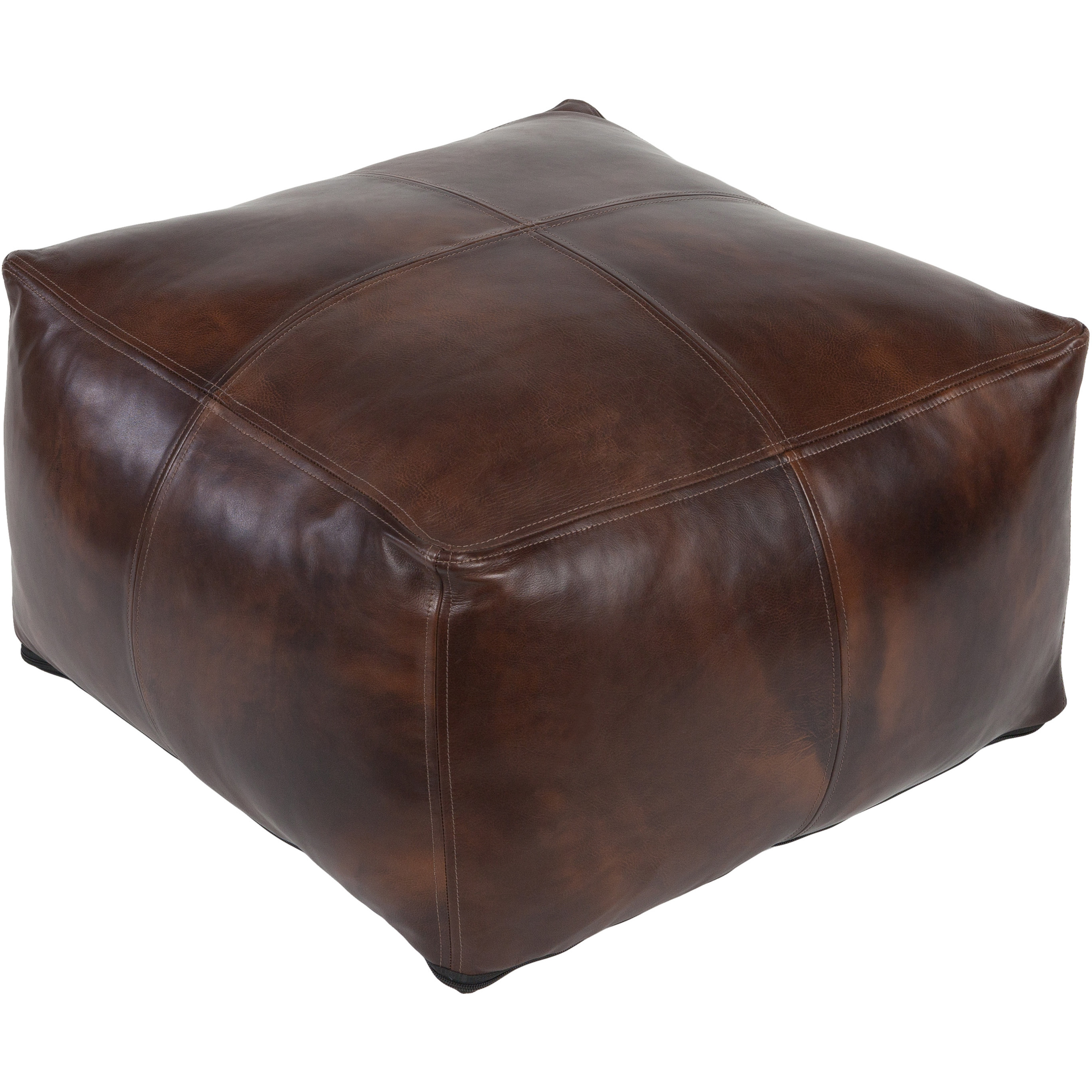 Sheffield 13 inch Dark Brown Pouf, Rectangle