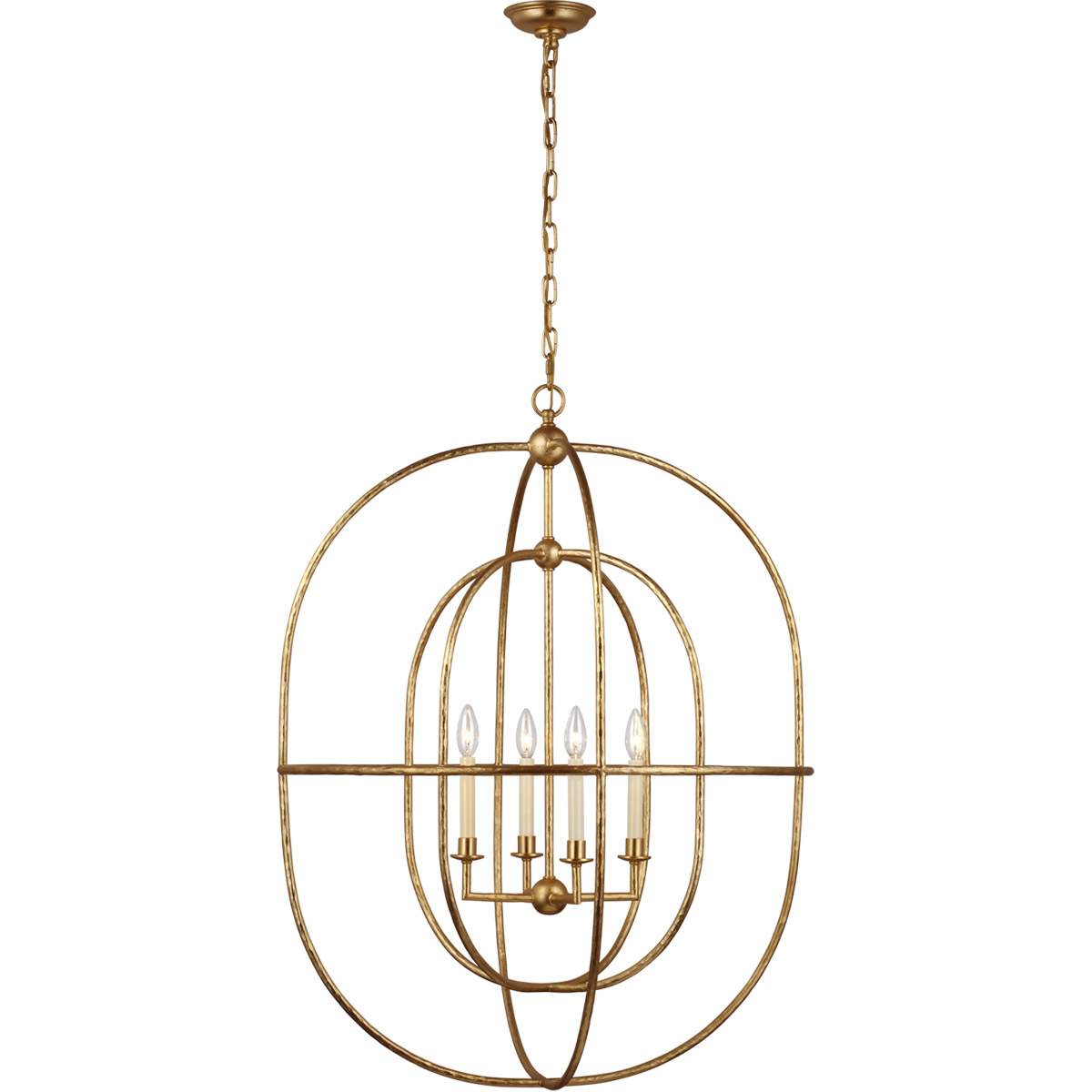 Chapman & Myers Desmond LED 31 inch Gild Open Double Oval Lantern Pendant Ceiling Light
