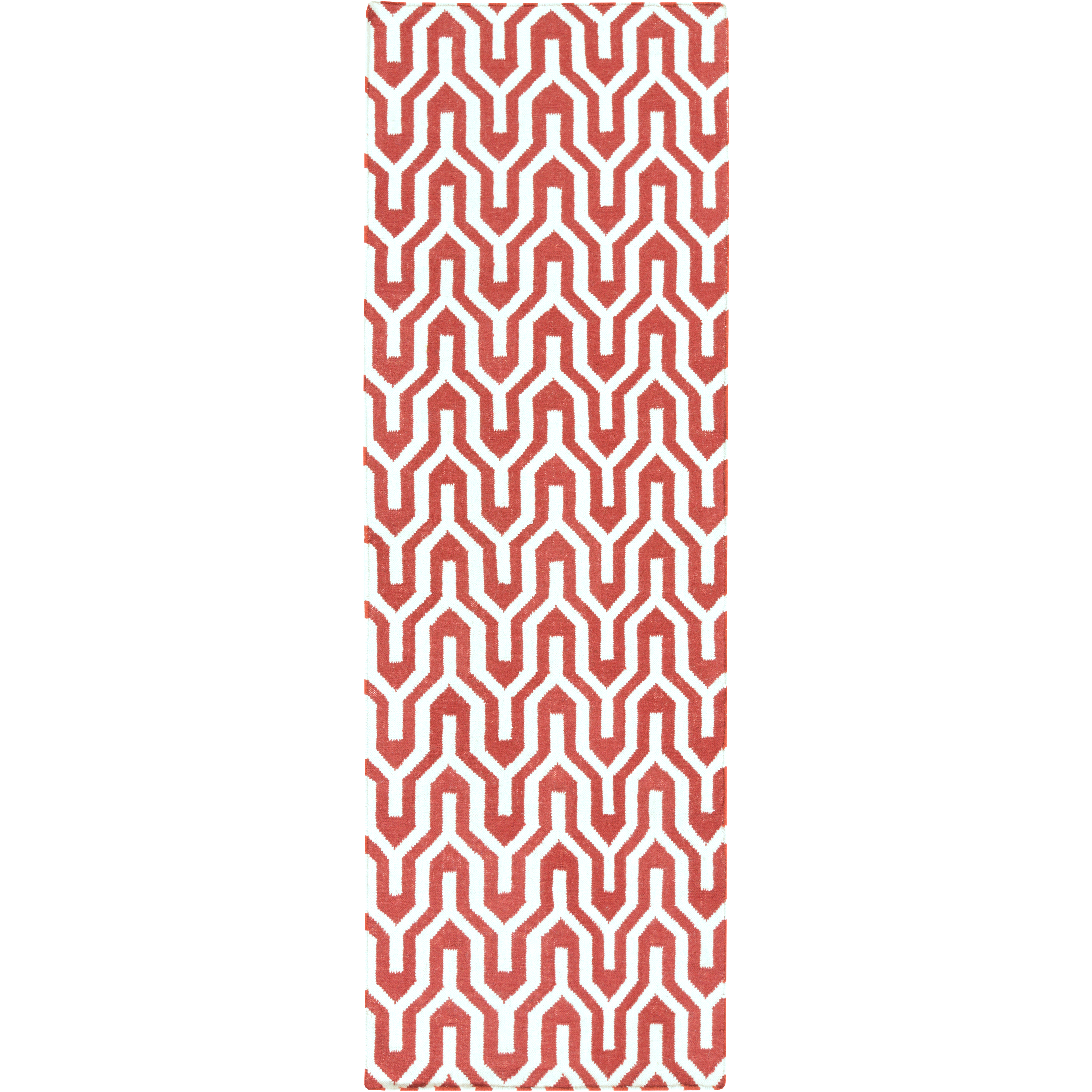 Fallon 96 X 30 inch Bright Red, Ivory Rug
