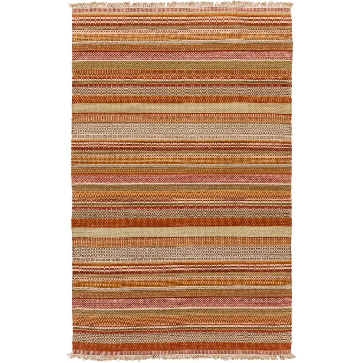 Tibet 36 X 24 inch Burnt Orange, Dark Red, Wheat Rug