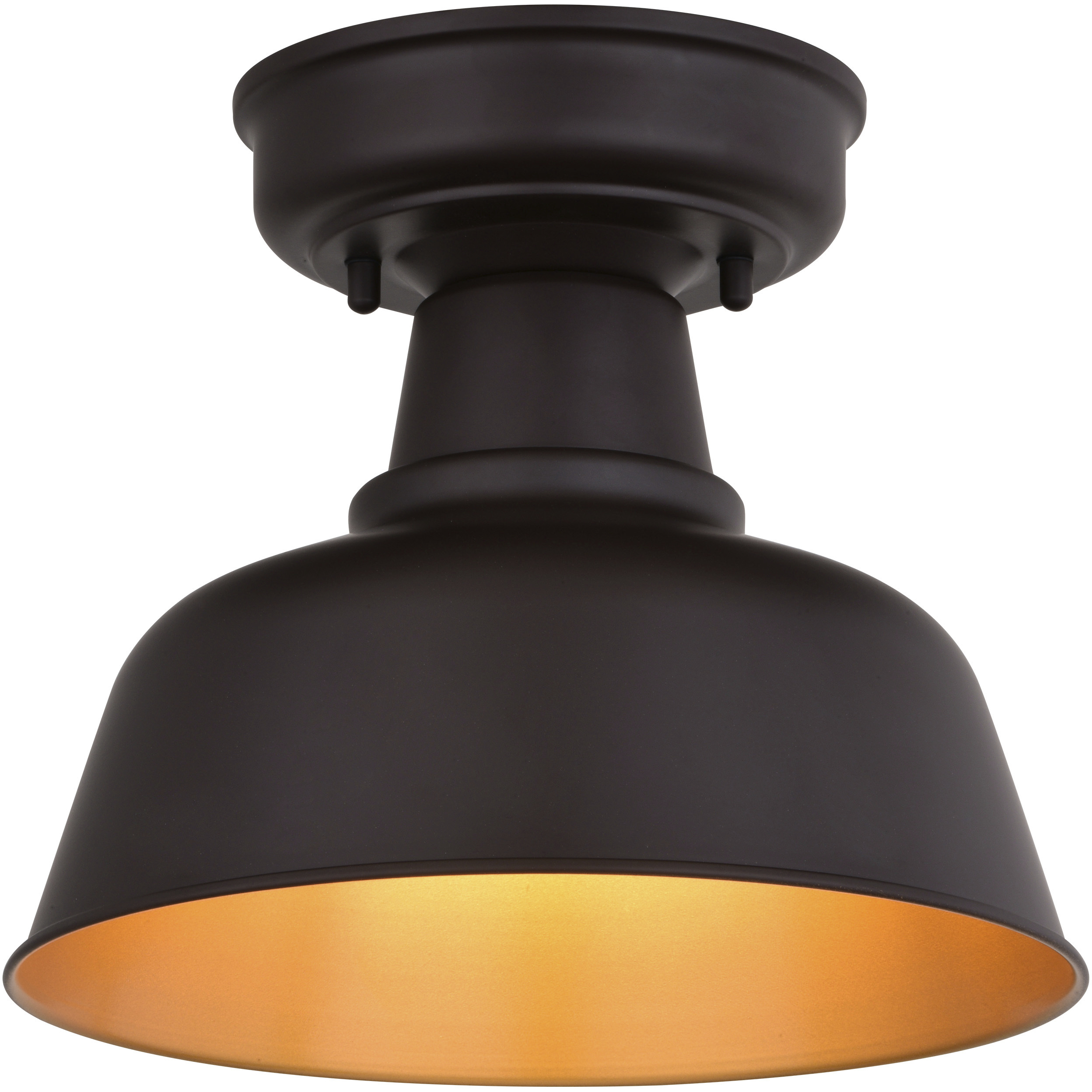 Cody 1 Light 10.25 inch Oil Rubbed Bronze and Light Gold Outdoor Flush Mount