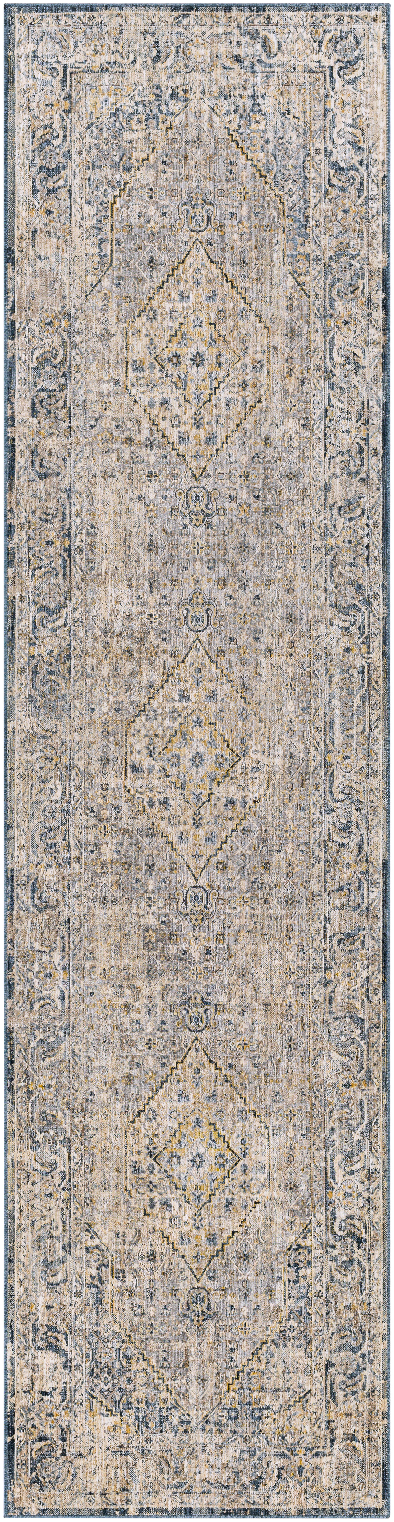 Aspendos 120 X 31 inch Denim Rug, Runner