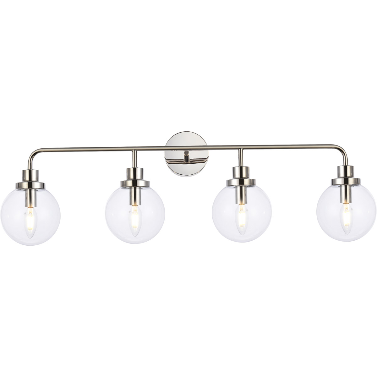 Hanson 4 Light 37.5 inch Polish Nickel Bath Sconce Wall Light in Polished Nickel