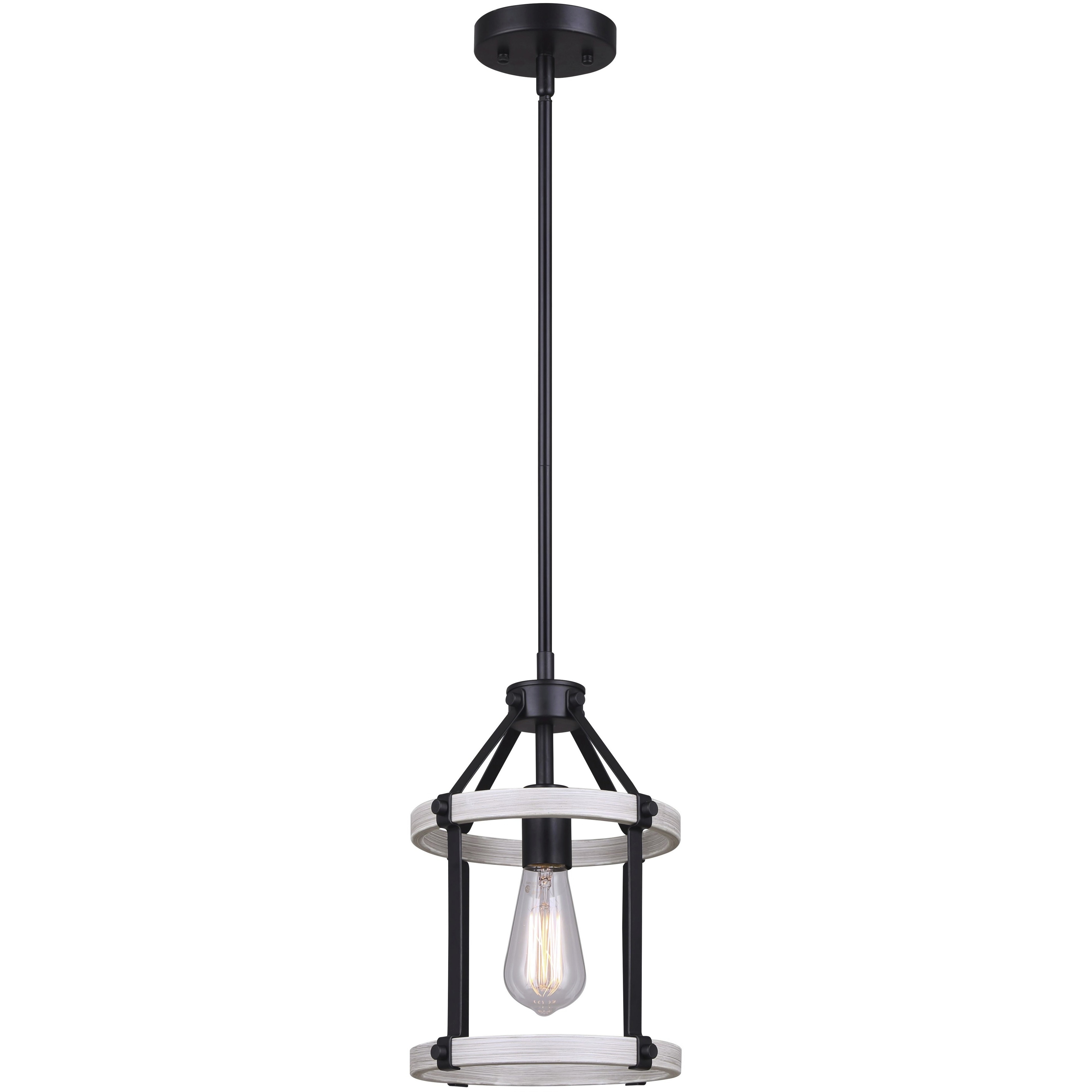 Joelle 1 Light 9 inch Matte Black/Brushed Grey Pendant Ceiling Light