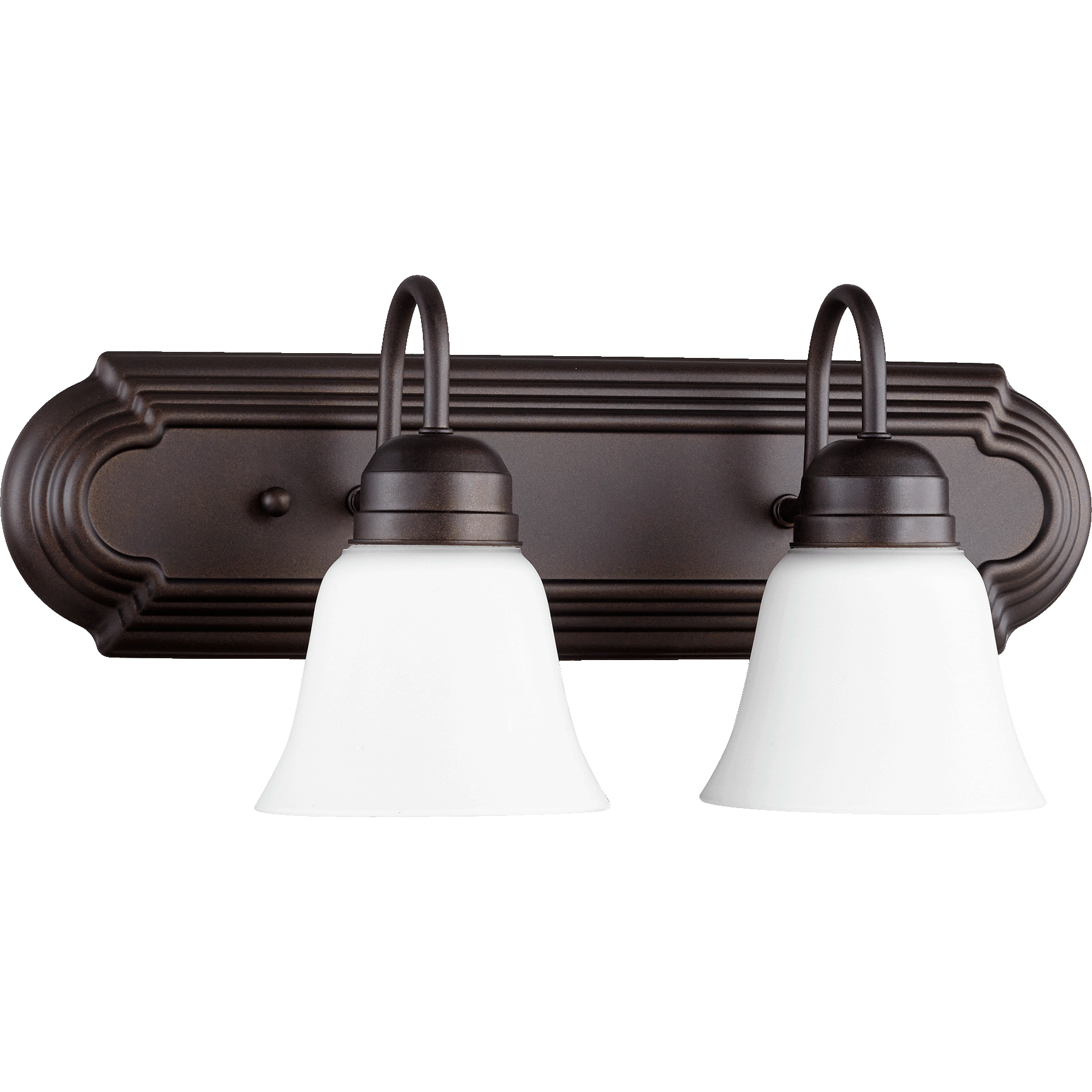 Fort Worth 2 Light 18 inch Oiled Bronze Vanity Light Wall Light in Satin Opal
