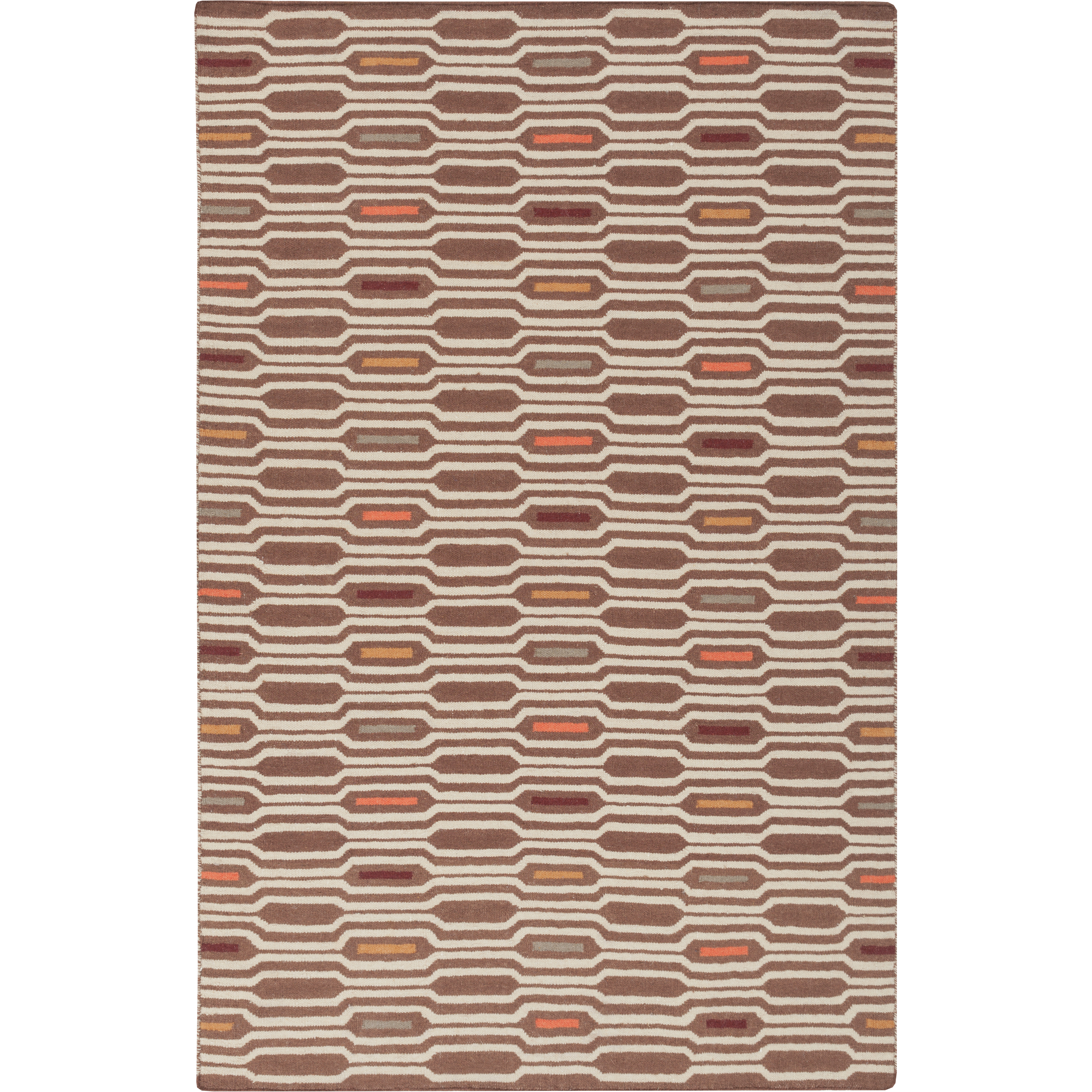 Frontier 66 X 42 inch Dark Brown, Khaki, Camel Rug