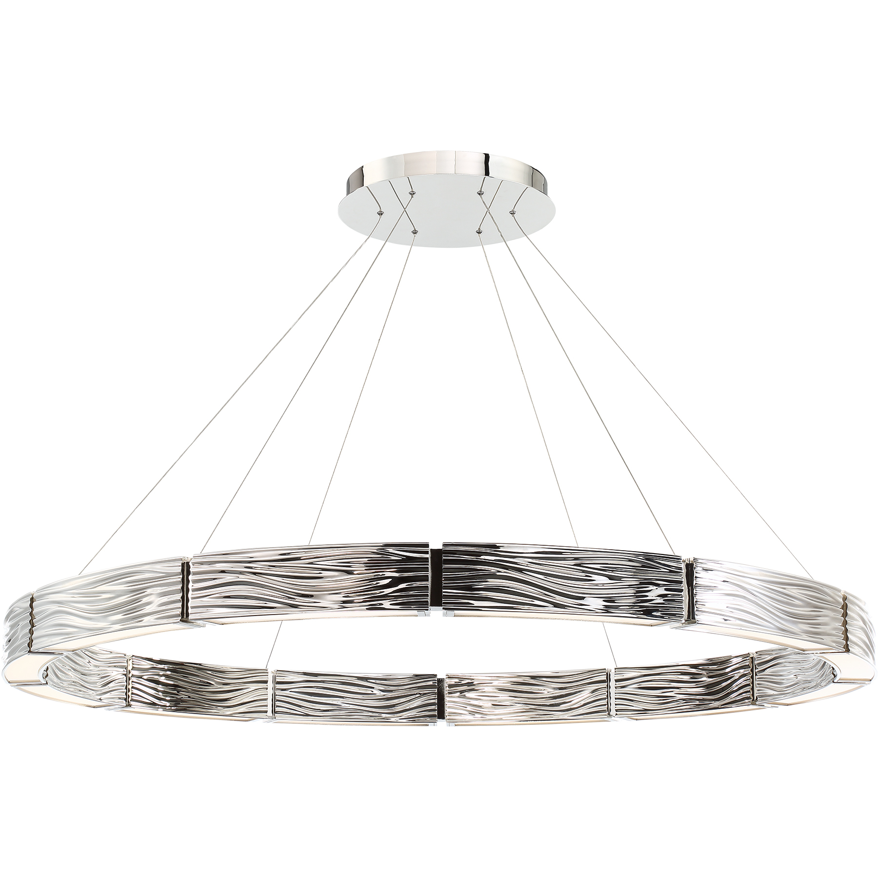 Zelda LED 48 inch Polished Nickel Chandelier Ceiling Light in 48in.