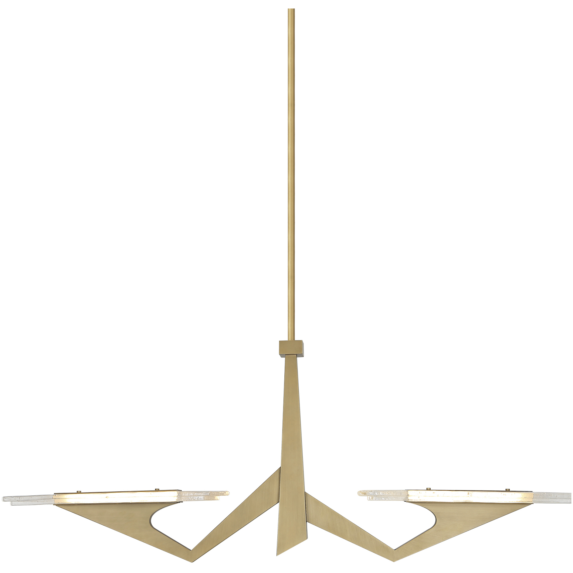 Down the Wrong Path 2 Light 47 inch Brass Kisser Linear Pendant Ceiling Light