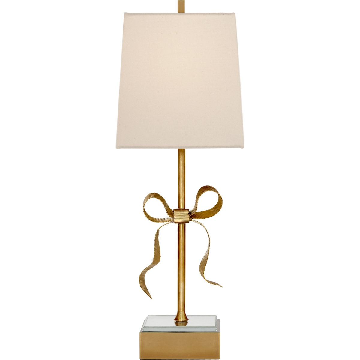 kate spade new york Ellery 22.75 inch 60 watt Soft Brass Gros-Grain Bow Table Lamp Portable Light in Cream Linen