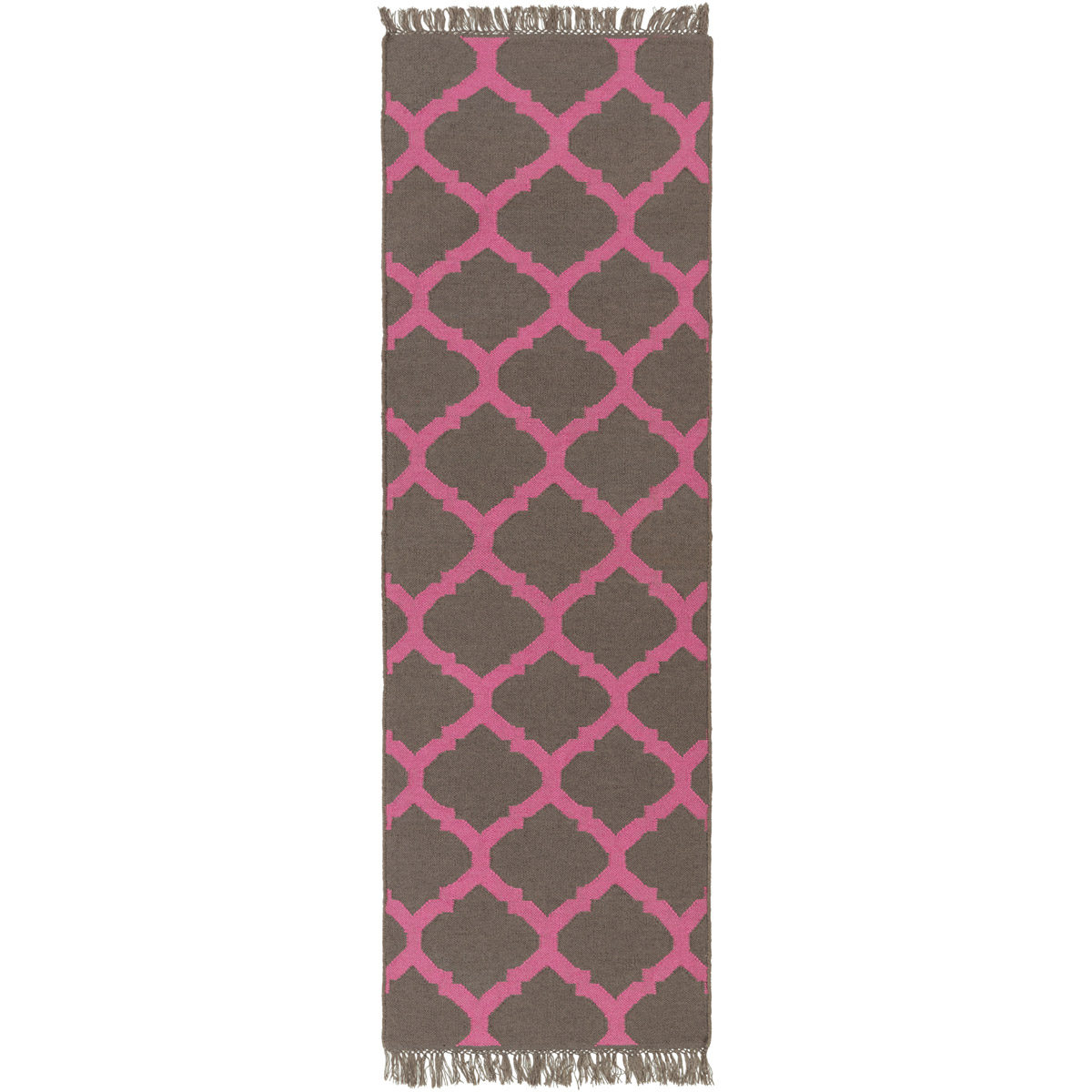 Lagoon 132 X 96 inch Bright Pink, Dark Brown Rug