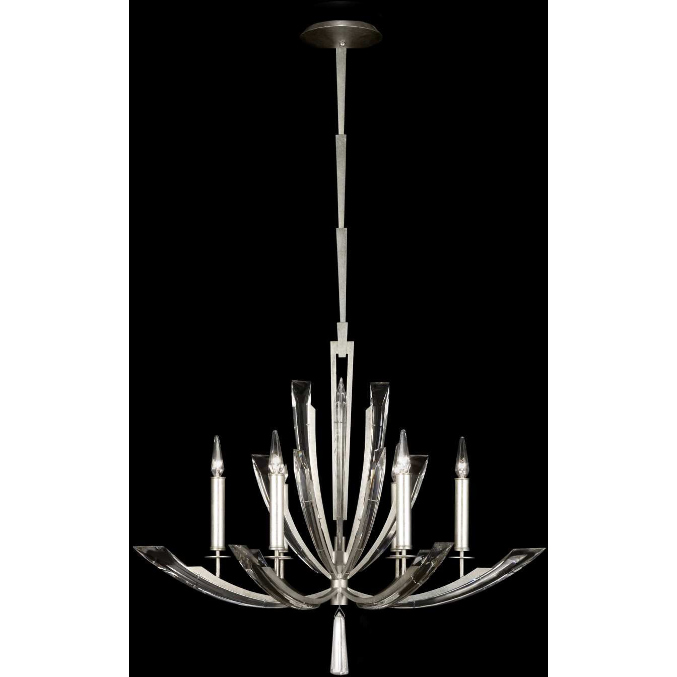 Vol de Cristal 6 Light 36 inch Silver Chandelier Ceiling Light